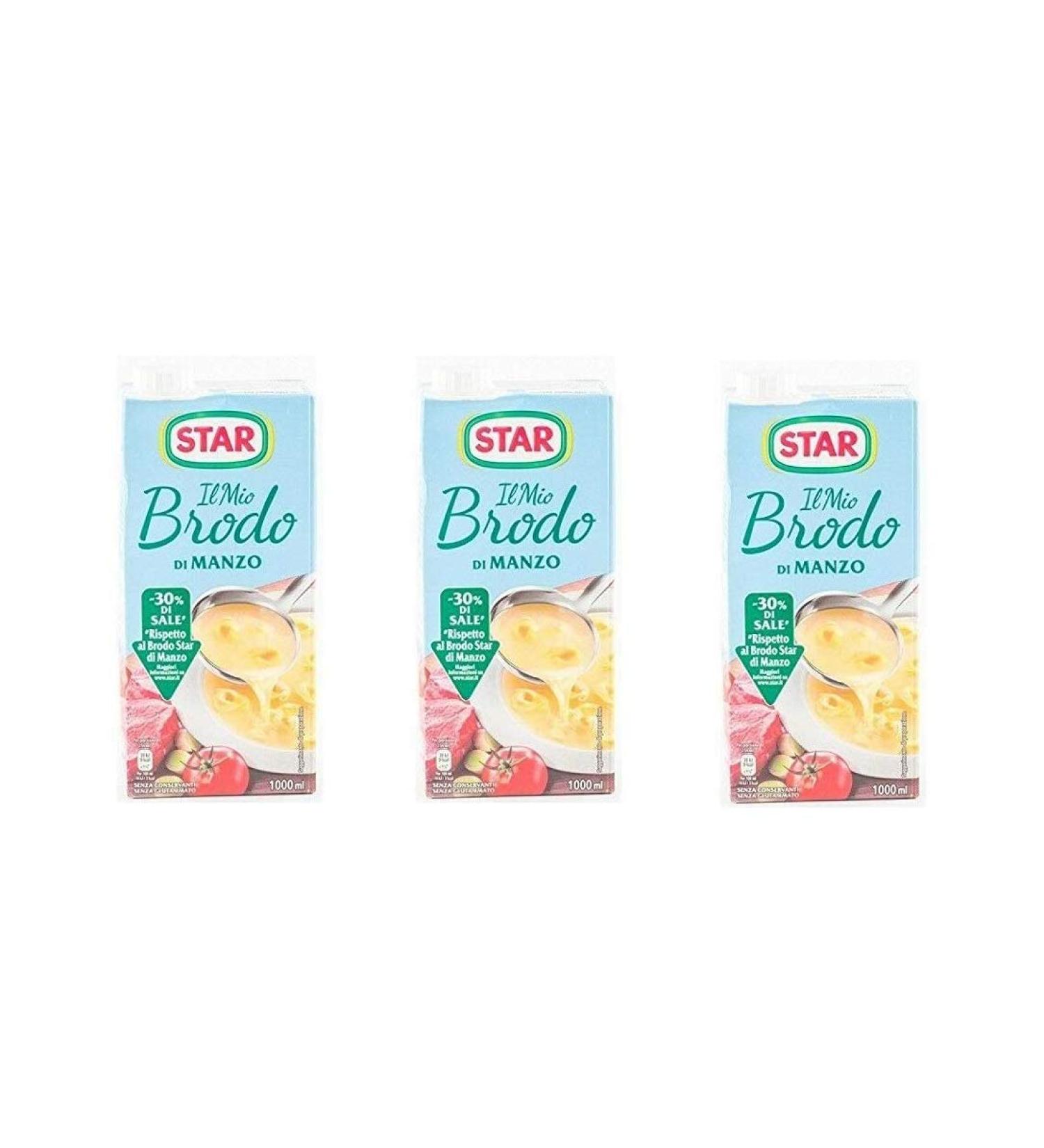 Star Brodo Manzo Lot de 3 flacons de b uf liquide 1 l 30 % sel