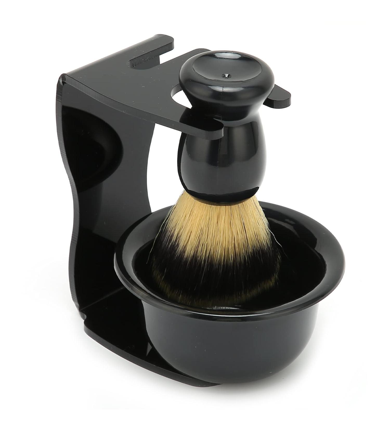 Gientan 3-in-1 Shaving Brush Set | Professional Men's Shaving Brush Holder & Bowl Set - Best for Smooth Shaves - Buy Online on GoSupps.com