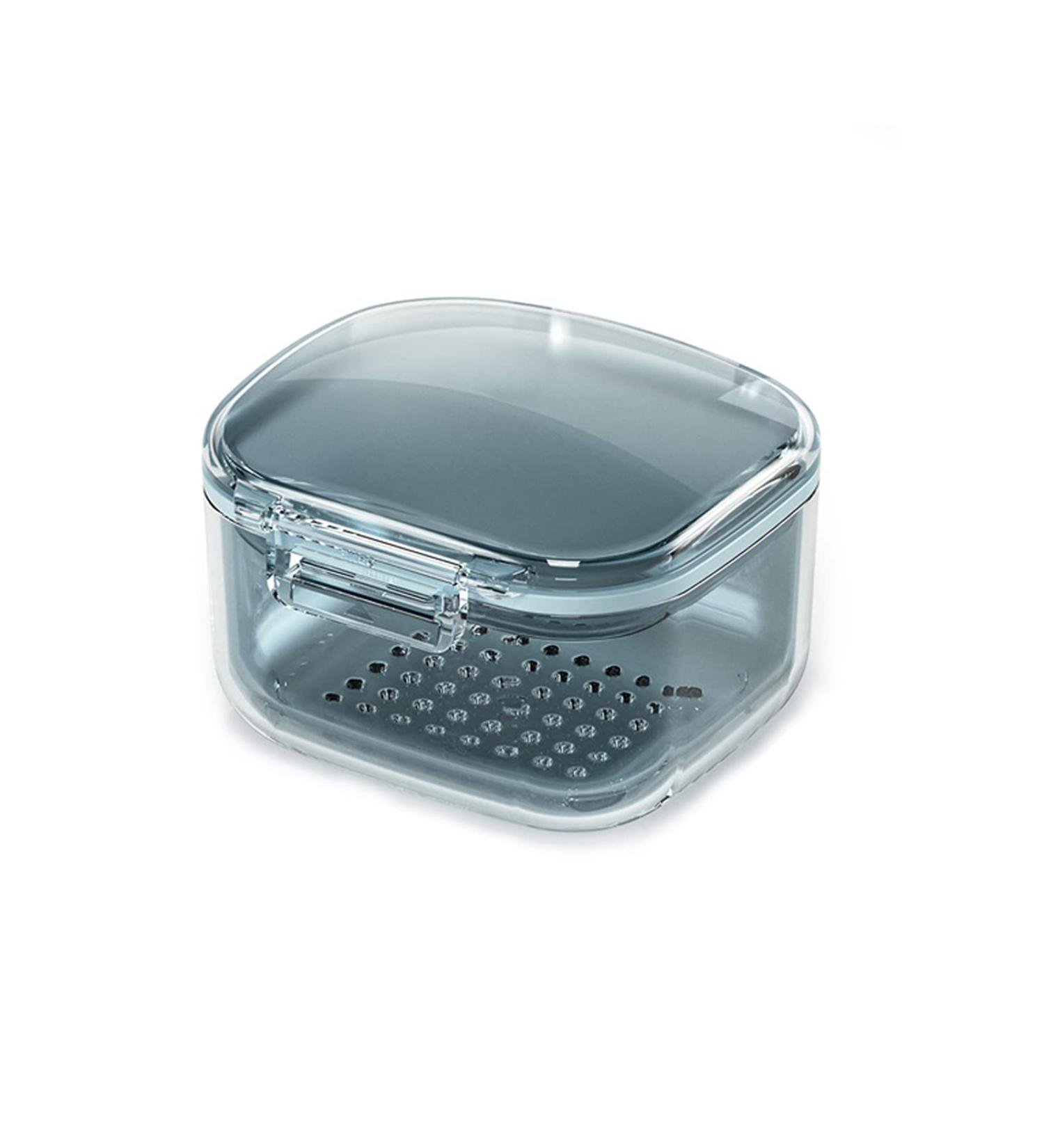 Portable Denture Cleaning Box | Prostheses Storage Container & Holder for Braces Aligners - Blue - Buy Online on GoSupps.com