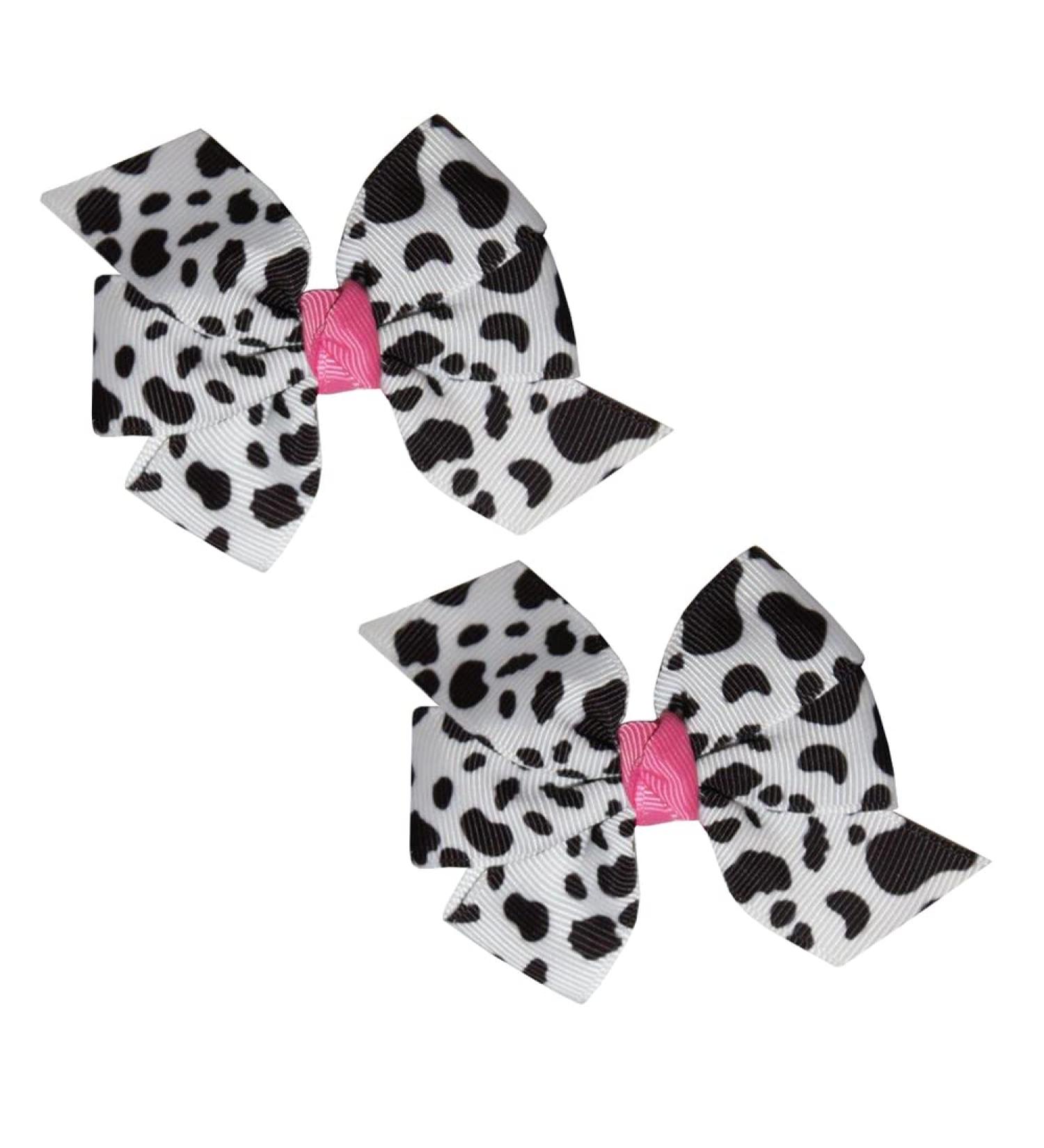 Farm Girl Pink Holstein Moo Cow Hair Bows - Set of 2 Alligator Clips for Baby Girls by WD2U - Buy Online on GoSupps.com