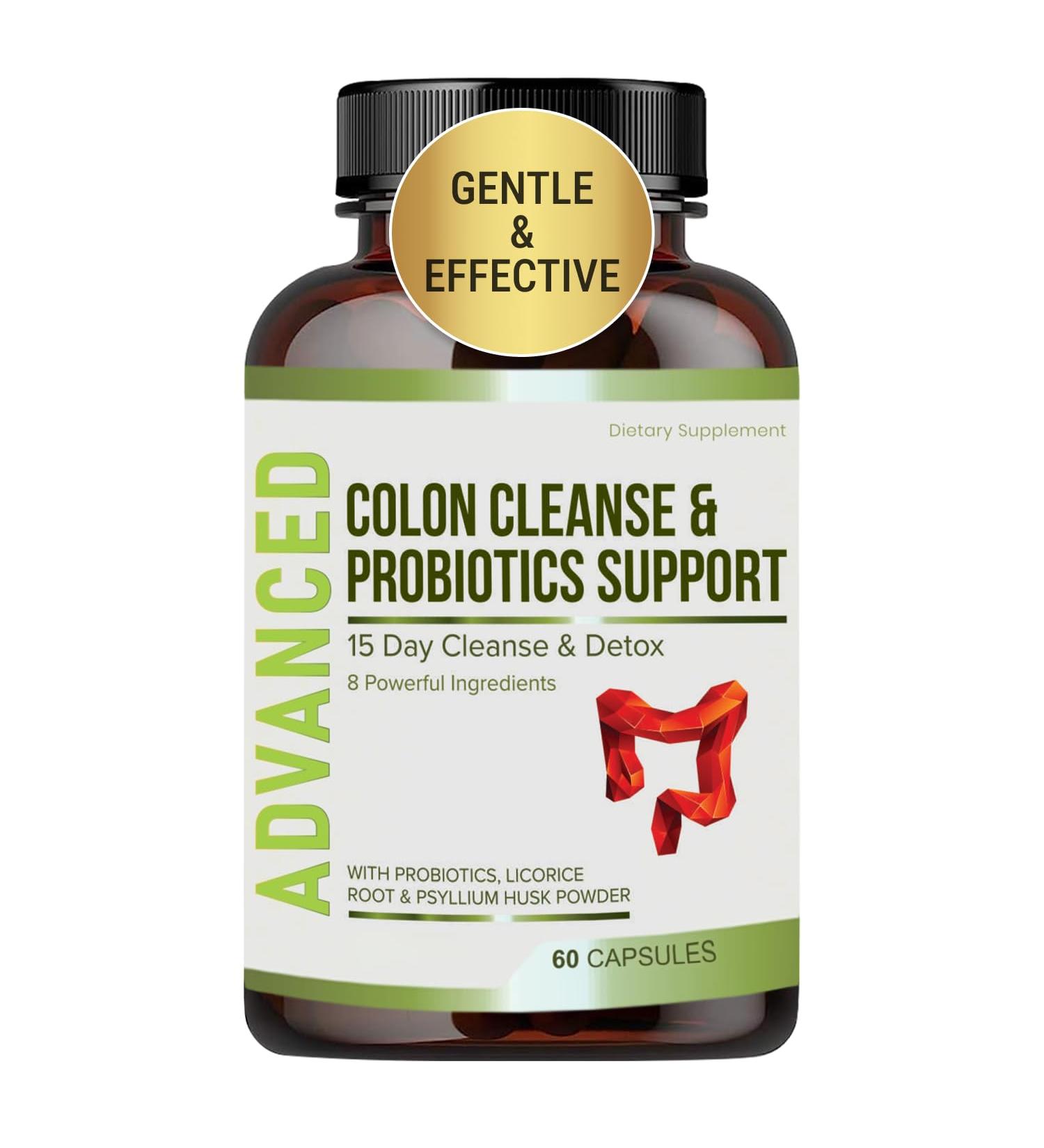 15 Day Colon Cleanse with Probiotics - Advanced Detox for Gut Health Constipation Relief & Digestive Wellness - 60 Caps for Men & Women - Buy Online on GoSupps.com