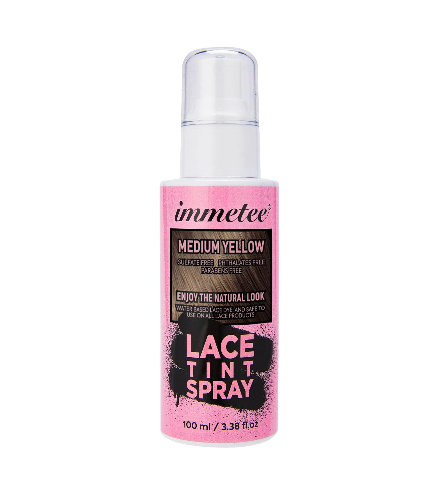 immetee Lace Tint Spray for Wig Instant Wig Root Concealer Hair Concealer Spray for Lace Wigs Hair Root Touch Up Spray. 100ml/3.38fl oz(Medium Yellow) - Buy Online on GoSupps.com