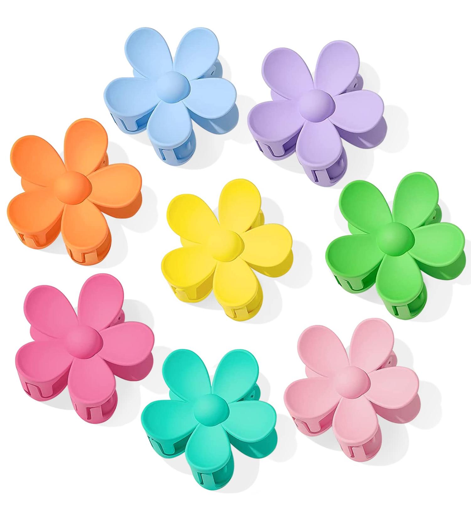 8PCS Large Flower Hair Claw Clips for Women - Strong Hold for Thick and Thin Hair - 8 Colors - Buy Online on GoSupps.com