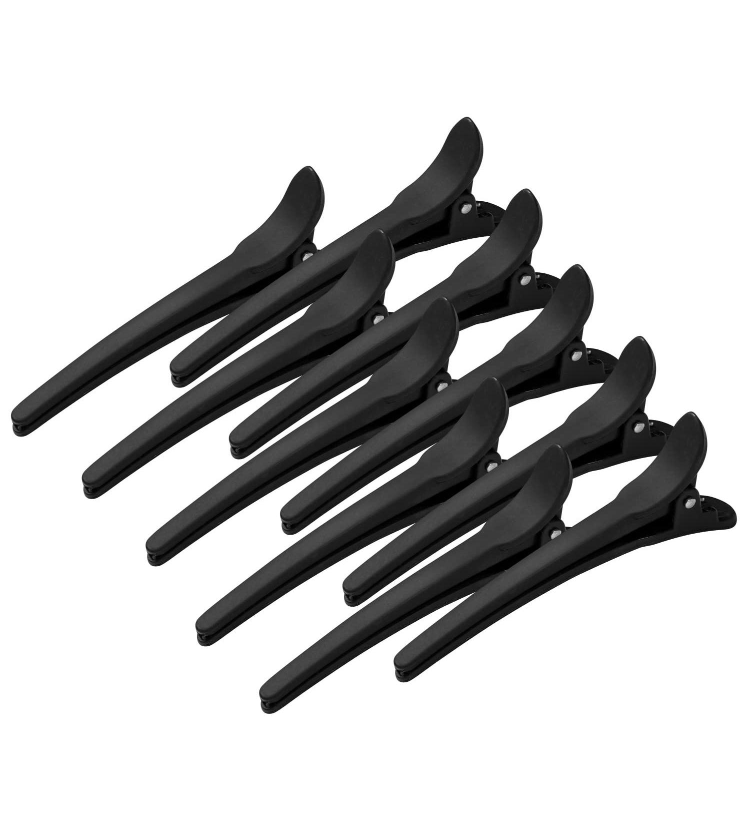 WANBY Hair Clips 12 Pieces Black Durable Large Biting Alligator Clip Set Professional Plastic Hair Clips for Easy Styling and Cutting (Black) - Buy Online on GoSupps.com