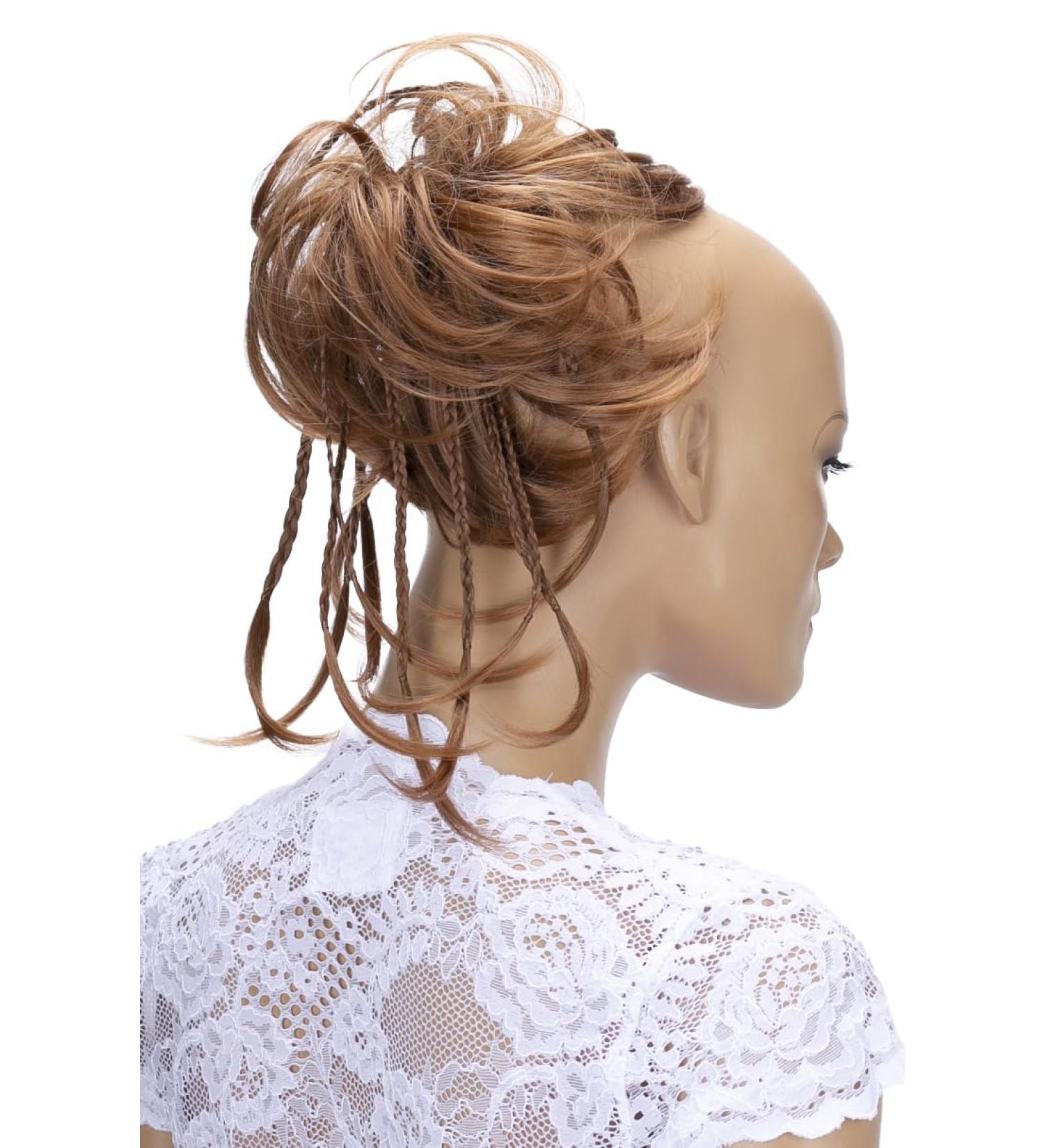 CAISHA XXL Hair Part Hair Tie - Daisy Dutt Updos with Braids | Heat-Resistant Wavy Art Fiber | Light Brown #6T30 G15D - International Shipping - Buy Online on GoSupps.com