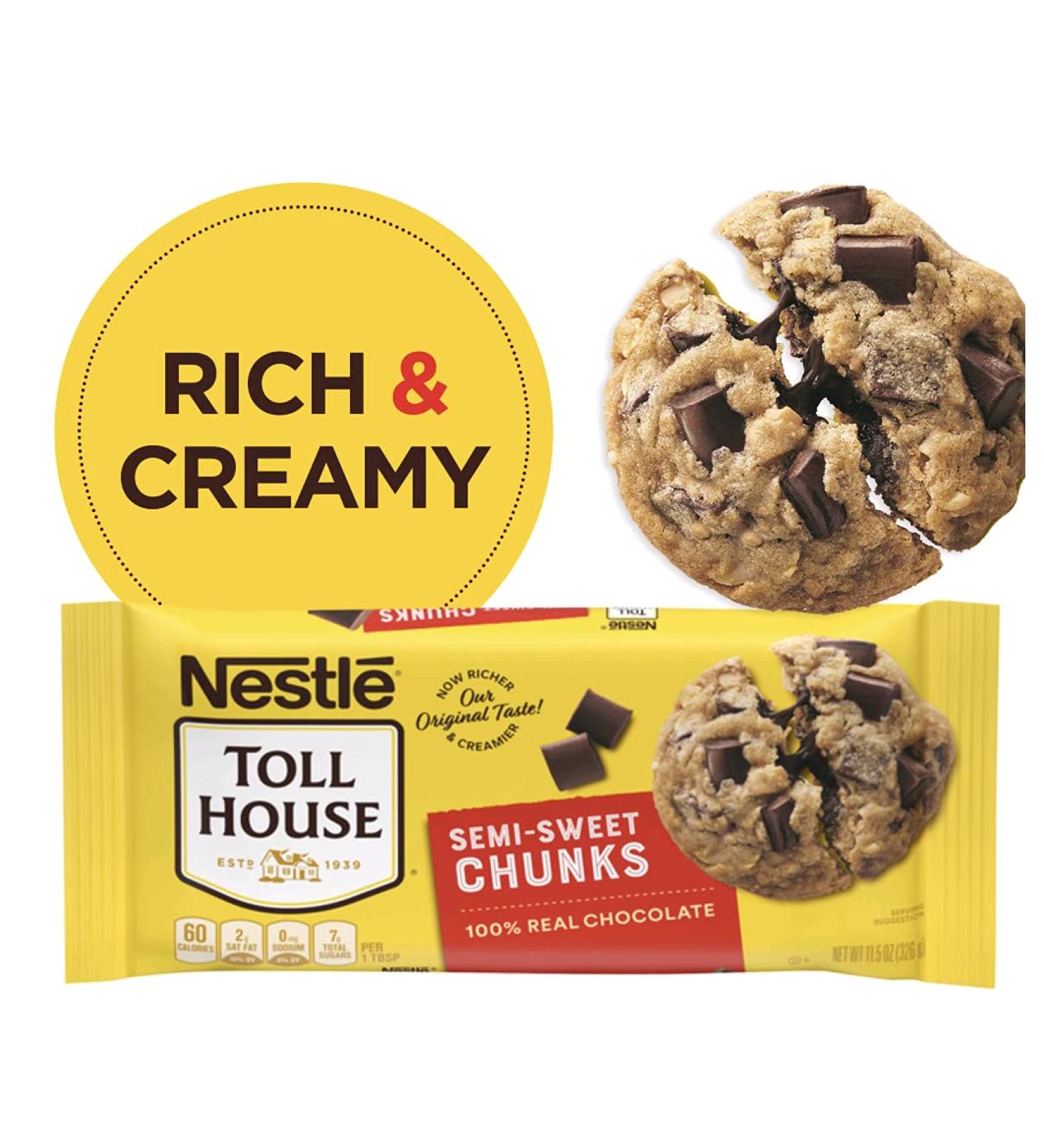 Nestle  Toll House  Semi Sweet  Chocolate Chunk Morsels  11.5oz Bag (Pack of 6) - Buy Online on GoSupps.com