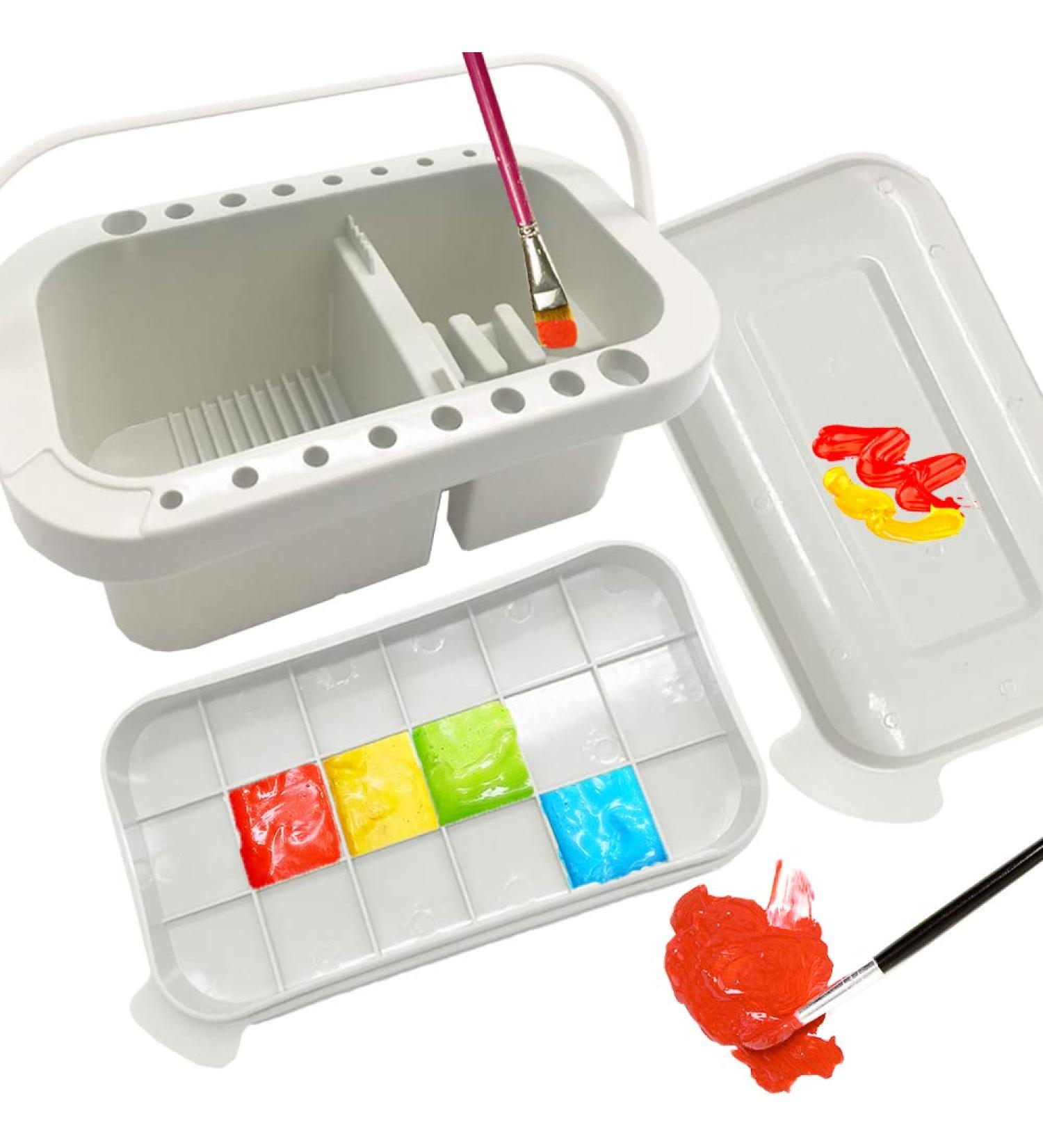 Multifunction Paint Brush Basin with Holder and Palettes - Artist Cleaning Washer for Indoor & Outdoor Painting - Buy Online on GoSupps.com