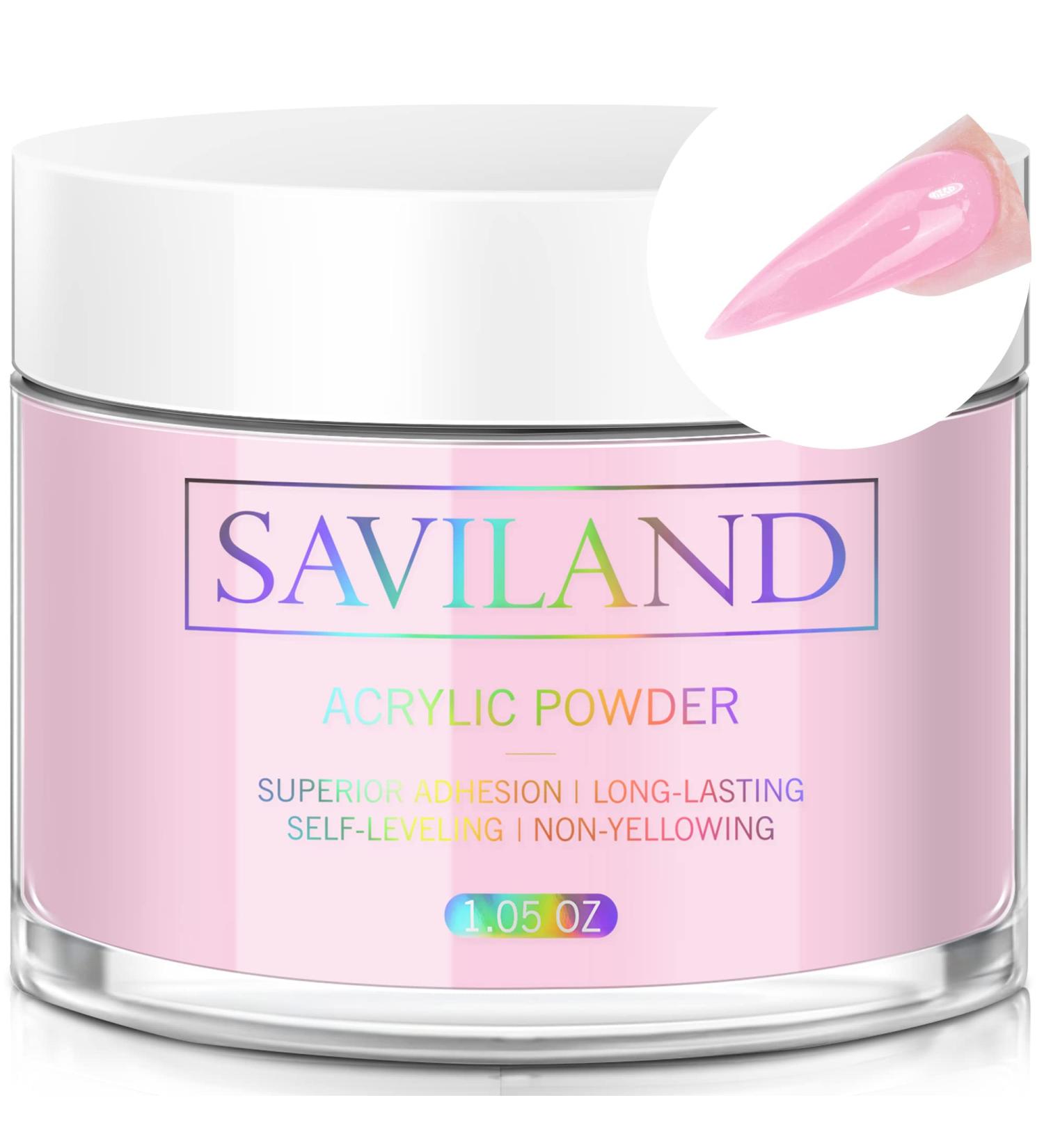Saviland Light Pink Acrylic Powder 30g - French Manicure Nail Art Polymer for Extension & Carving - No Lamp Needed - Buy Online on GoSupps.com