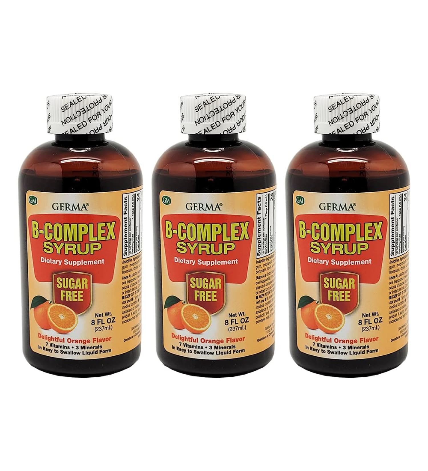 Germa B-Complex Syrup. Dietary Supplement. Bone Health Growth and Development Aid. Sugar Free. Orange Flavor. 8 oz. Pack of 3 - Buy Online on GoSupps.com
