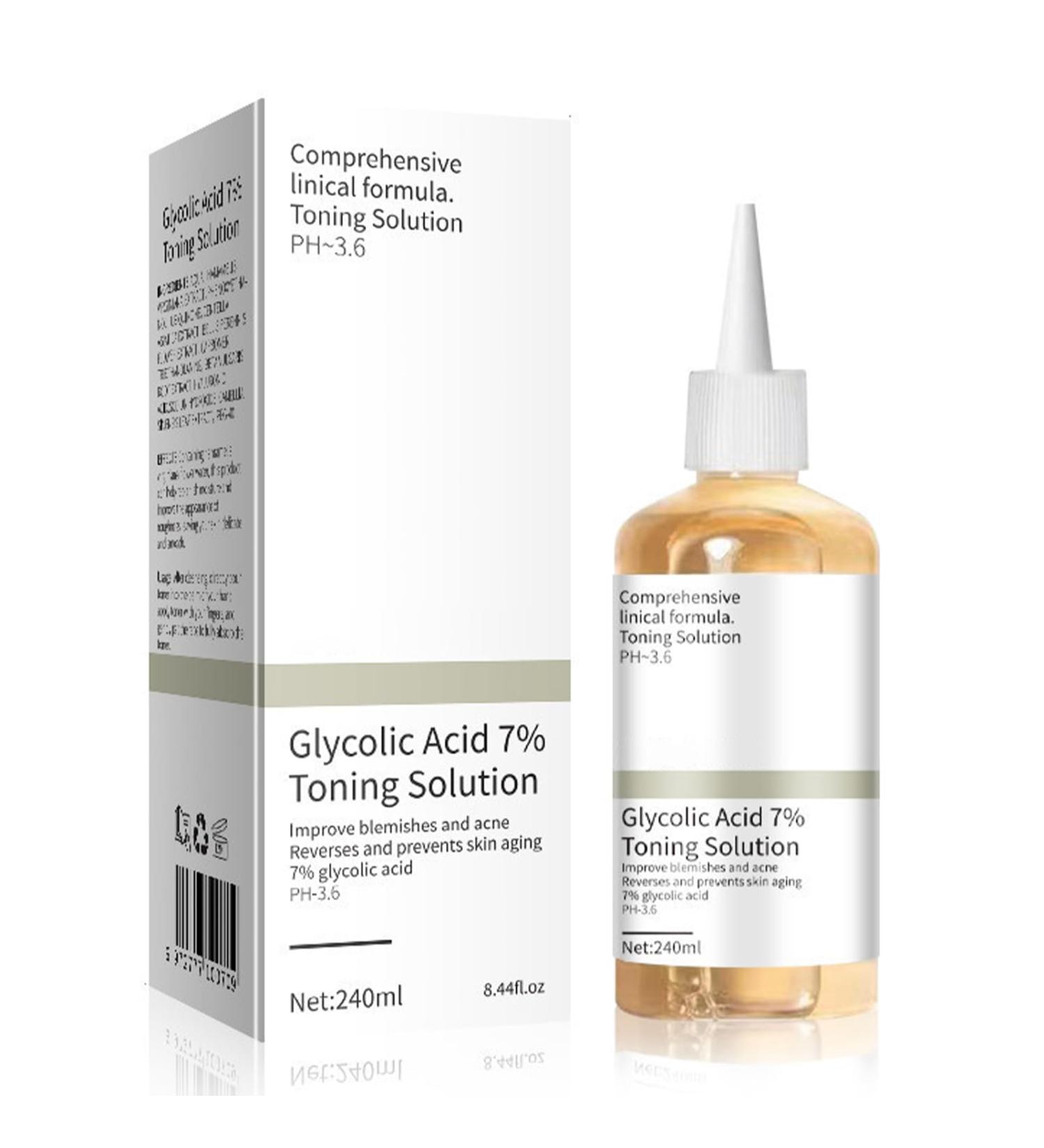 240ML Glycolic Acid 7% Toning Resurfacing Solution - Skincare Hyaluronic Acid - Hydrating Toning Solution - Exfoliate - Reduce Redness - Brighten and Rejuvenate Your Skin - Buy Online on GoSupps.com