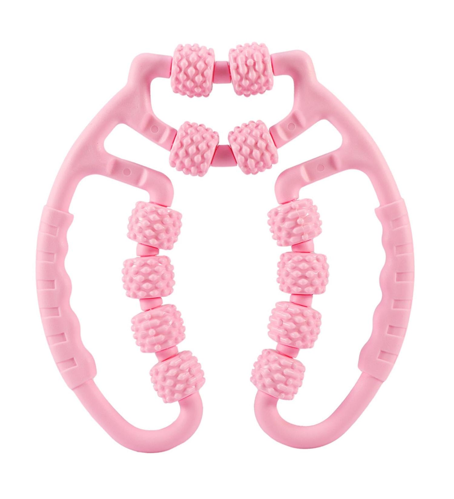 Buy Pink Rose Leg Massage Roller - Manual Cellulite & Muscle Relaxation Tool for Sore Muscles | International Shipping Available - Buy Online on GoSupps.com