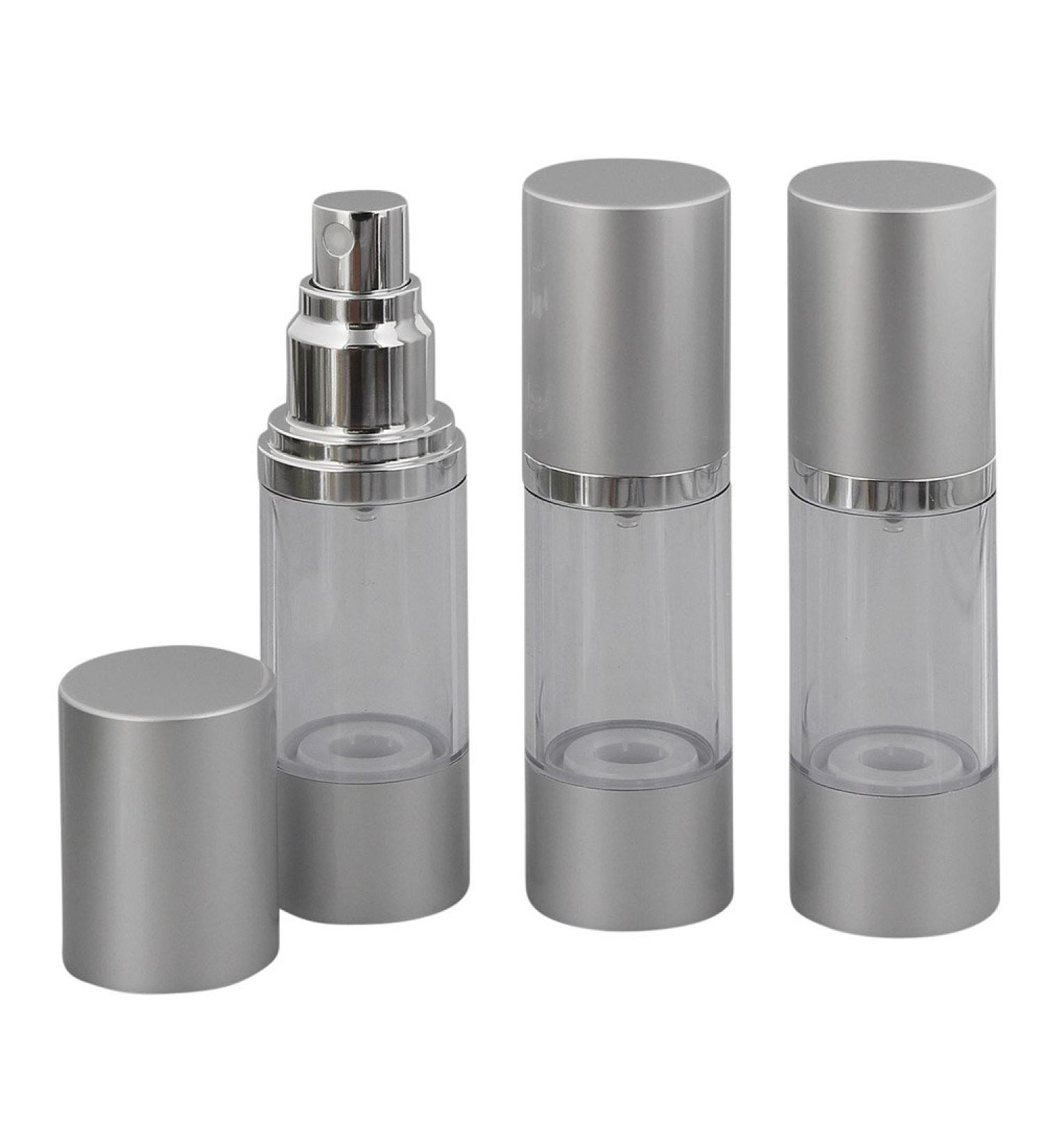 Kosmetex Airless Aluminum Atomizer 30ml - Silver Perfume Bottle with Pump Spray Head - 3 Pack for Self-Filling | International Shipping Available - Buy Online on GoSupps.com