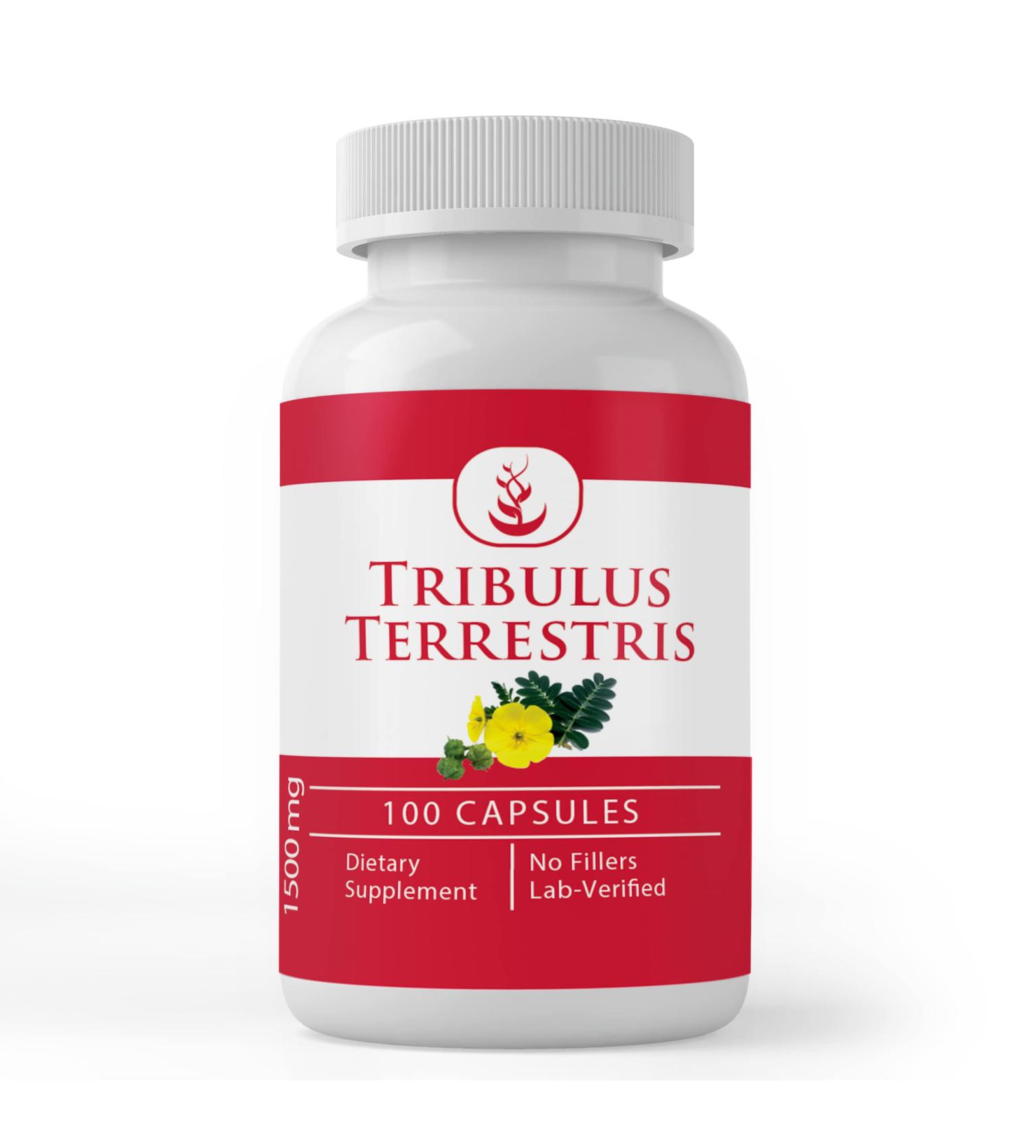 Pure Tribulus Terrestris (100 Capsules) - 1500 mg Lab Verified, No Additives or Fillers - Buy Online on GoSupps.com