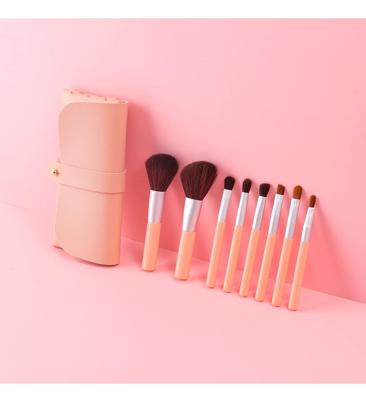 VIVID STELLA 8-Piece Makeup Brush Set | Premium Cosmetic Brushes & Travel Makeup Bag | Beauty Tools for Women - Pink - Buy Online on GoSupps.com