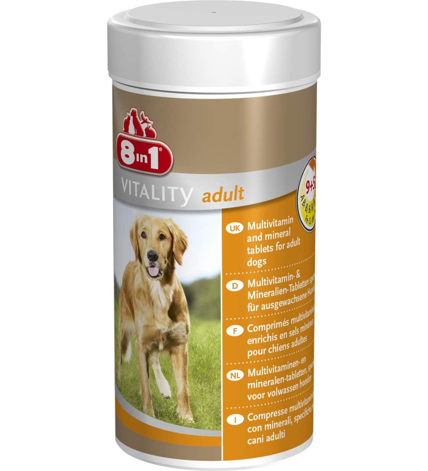 8in1 Multivitamin Tablets for Adult Dogs - Nutritional Supplement 70 Tablets - International Shipping Available - Buy Online on GoSupps.com