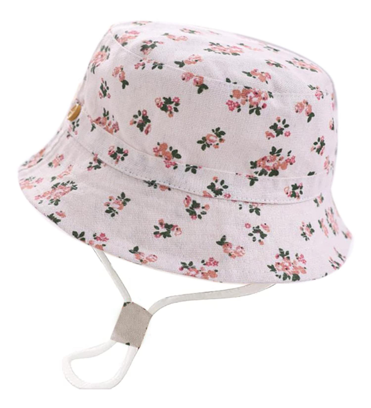 XYIYI Kids Bucket Hat - Adjustable Sun Hat for Boys Girls 4-8 Years, Floral Beige - Breathable Beach Hat - Buy Online on GoSupps.com