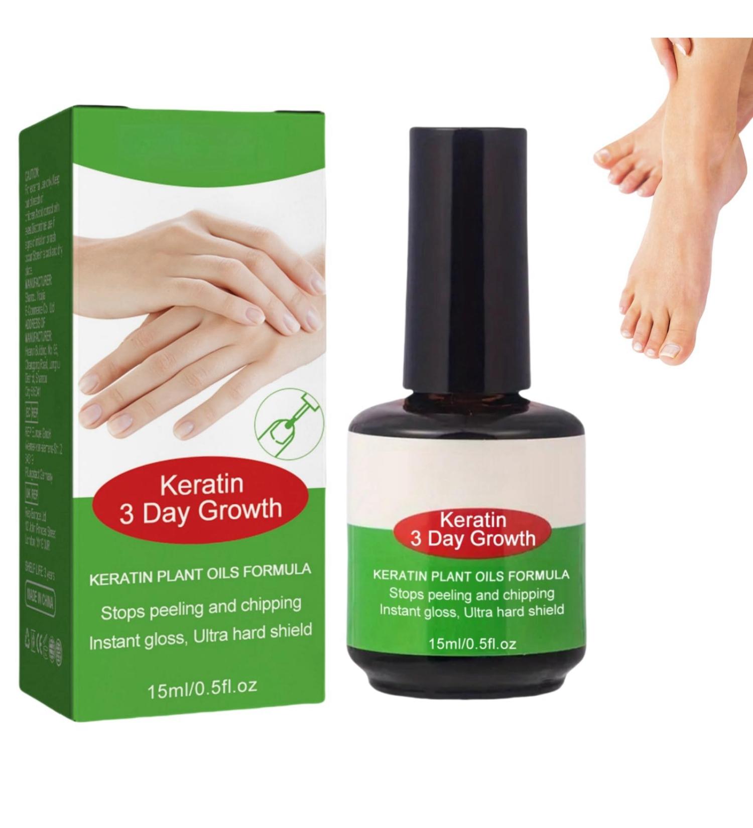 Keratin 3 Day Growth Nail Treatment & Strengthener Nail Strengthener for Damaged Nails Extra Strong Nail Growth Treatment Nail Repair Treatment Nail Strengthener and Growth Polish Nail Growth Serum - Buy Online on GoSupps.com