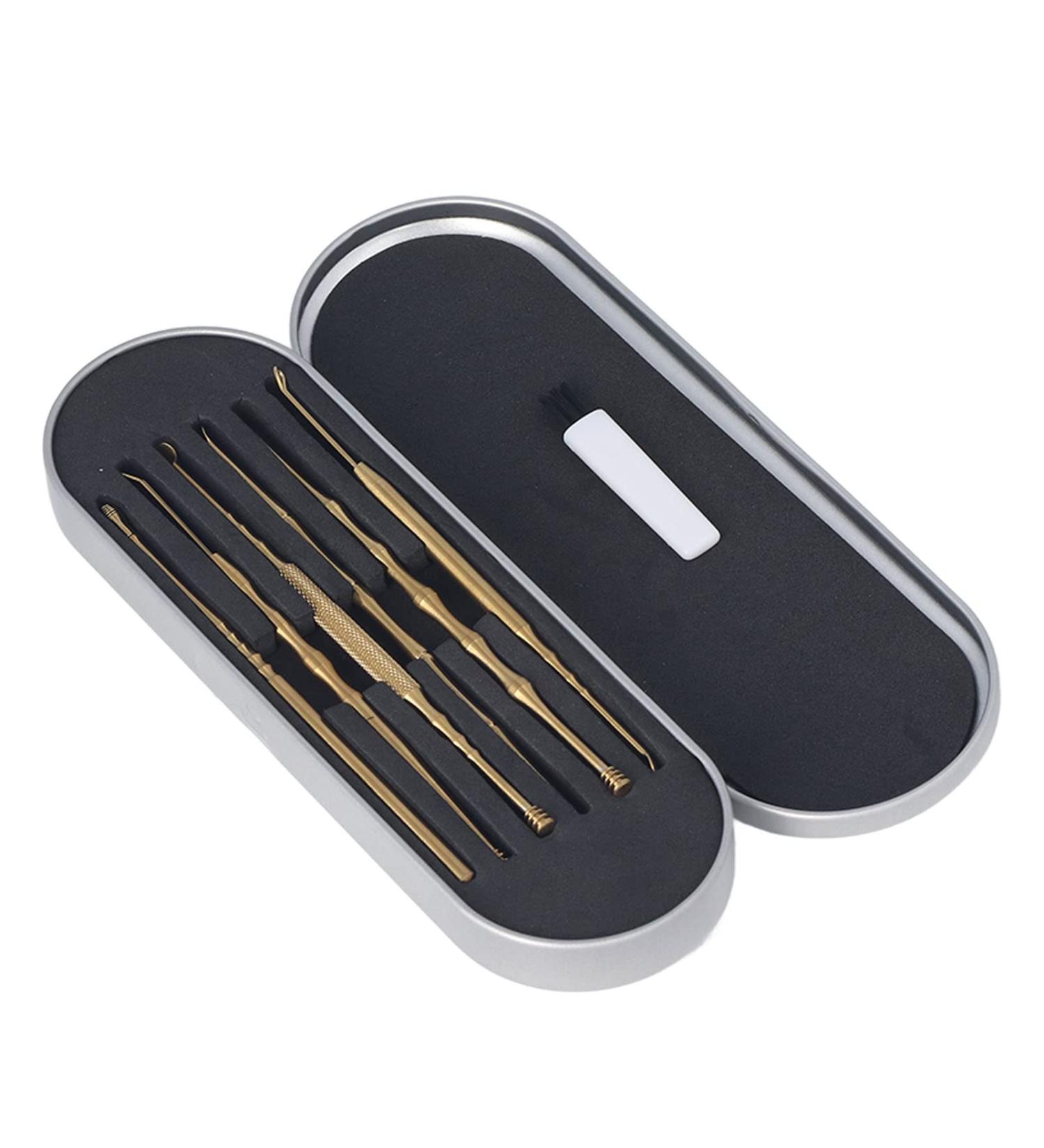 Pssopp Ear Scoop Set - Premium Stainless Steel Earwax Remover Kit for Home & Travel - Golden - Buy Online on GoSupps.com