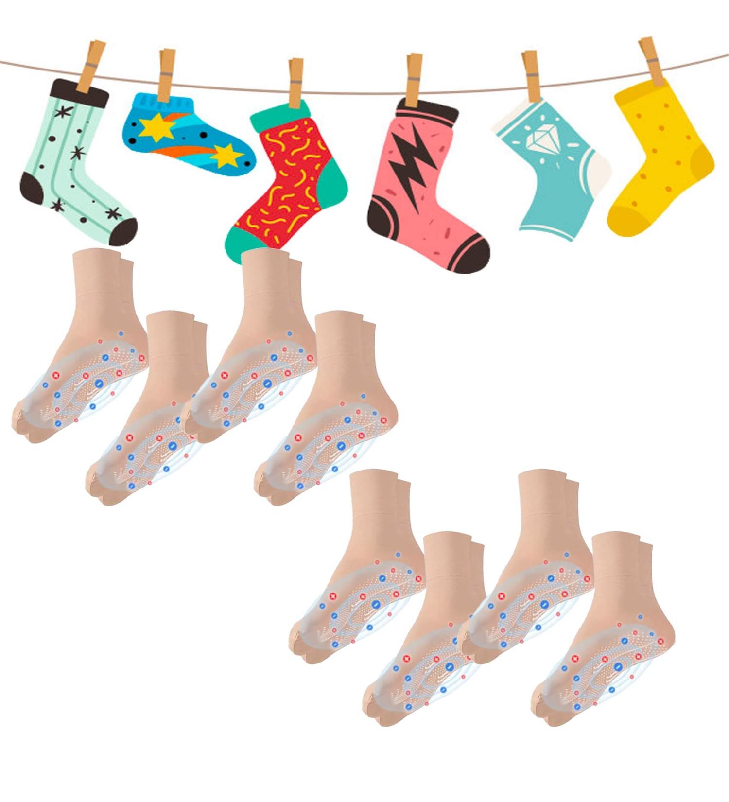 2023 Tourmaline Ionic Body Shaping Stretch Socks - Pain Relief & Better Blood Circulation (8 PCs) - Rapid Detox Therapy Socks - Buy Online on GoSupps.com