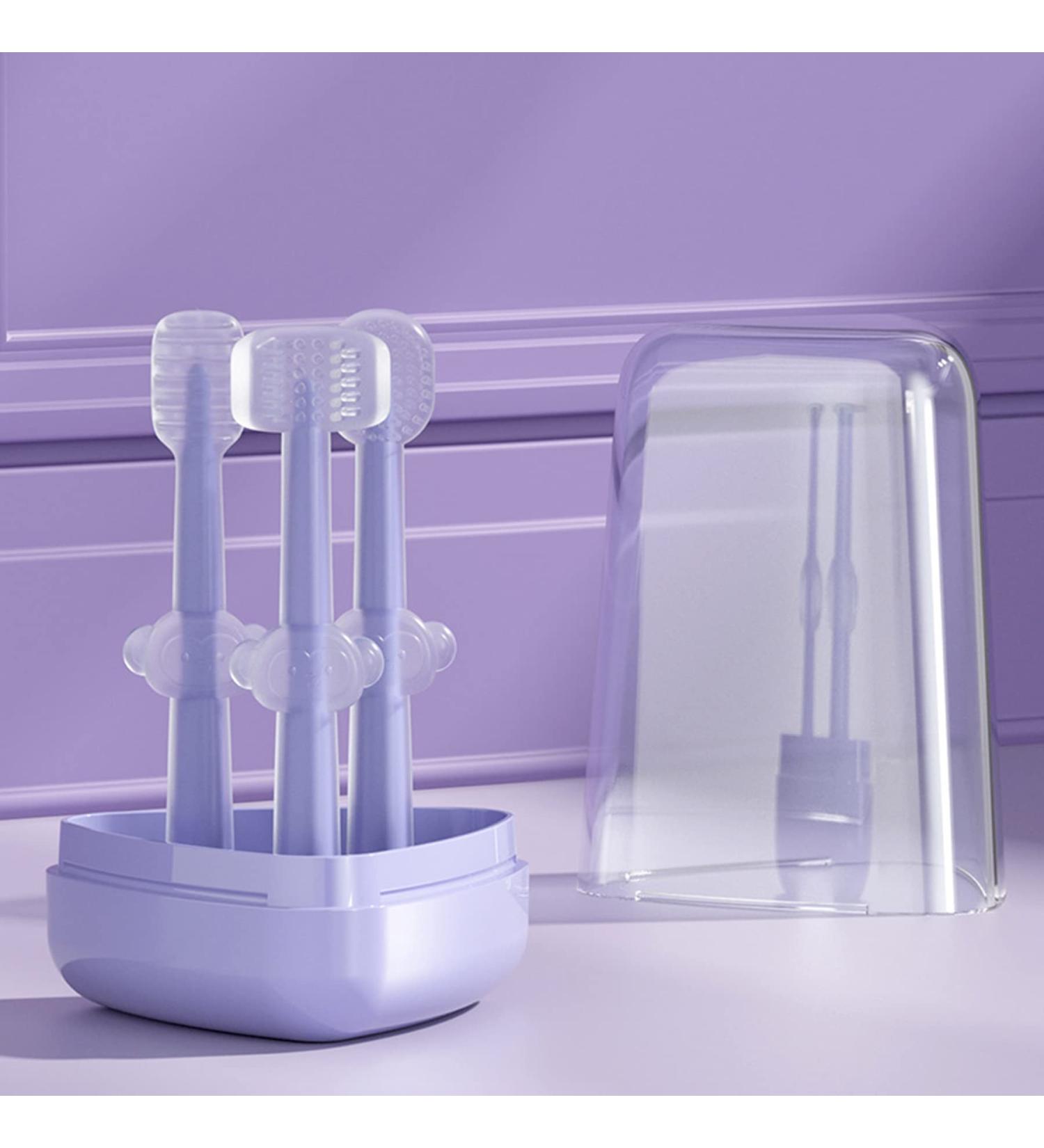 HQSLsund Silicone Baby Toothbrush Set for Teething Training | Soft Bristles, Tongue Cleaner | Toddler Multifunction Brush - Buy Online on GoSupps.com