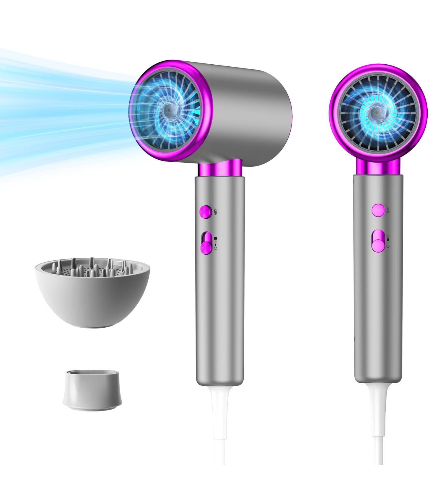 2400W Hair Dryer Professional Ionic Hair Dryer with Diffuser & Concentrator Nozzle 2 Temps & 3 Speeds Quick Heat-Up & Constant Temperature Ideal for Travel - Buy Online on GoSupps.com