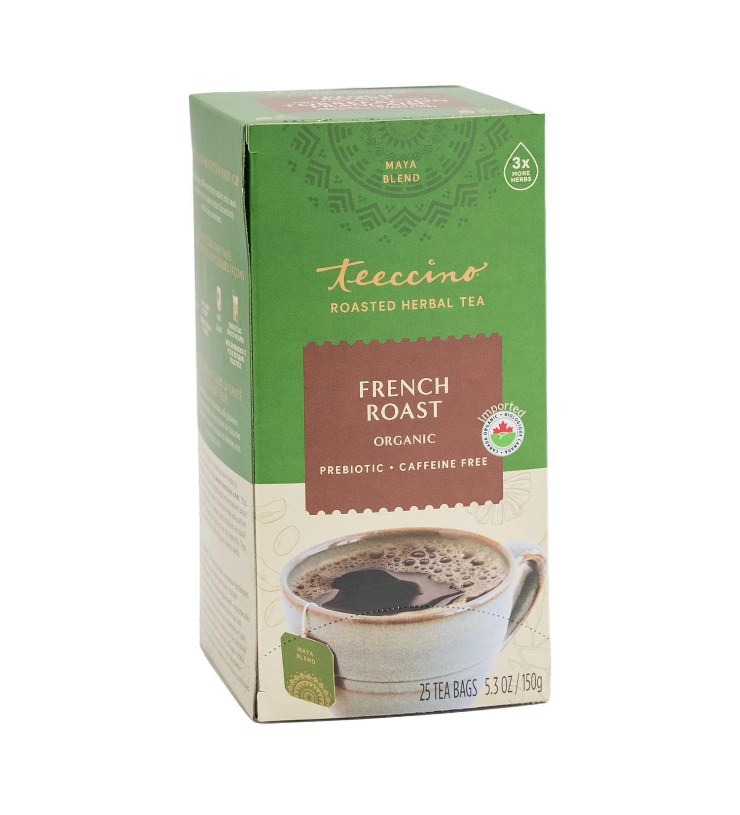 Teeccino Herbal Tea French Roast Rich & Roasted Herbal Tea That s Caffeine Free & Prebiotic for Natural Energy Coffee Alternative 25 Tea Bags - Buy Online on GoSupps.com
