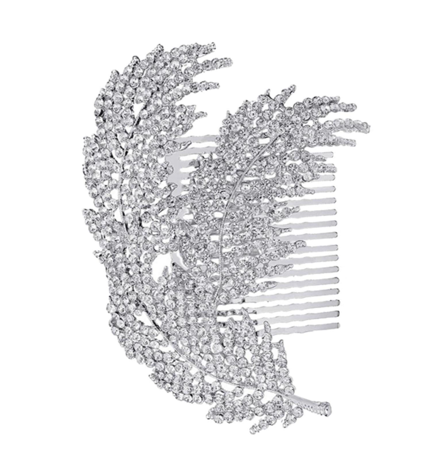 Didiseaon 1pc Wedding Hairpin Bridal Hair Accessories Hair Rhinestones Diamond Headpiece Mothers Day Side Combs Prom Headpiece Pearl Leaf Hair Comb Leaves Headgear Zinc Alloy Bride - Buy Online on GoSupps.com