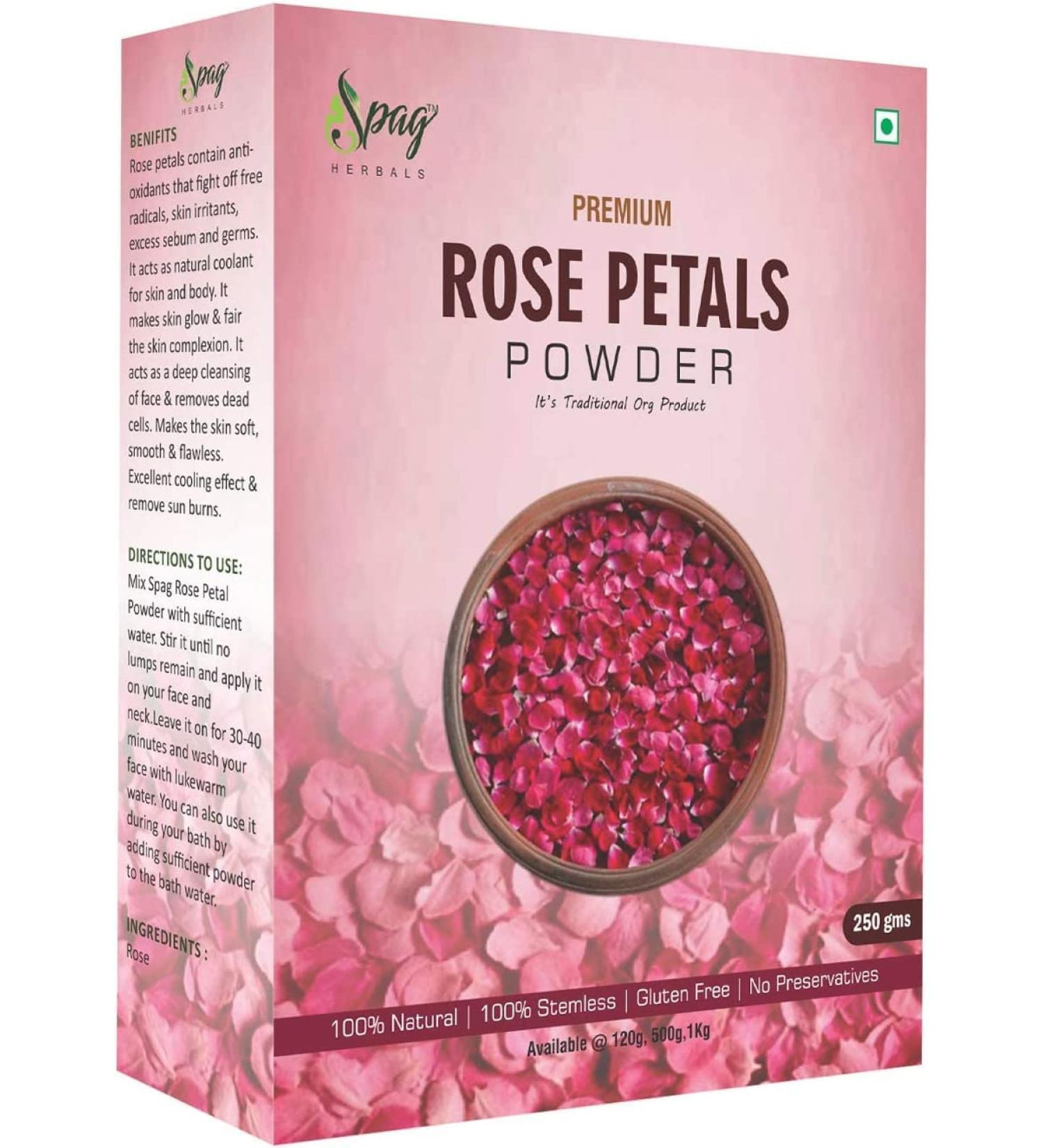ORGANIZE Spag Herbals Premium Organic Rose Petals Powder 250g - Buy Online on GoSupps.com