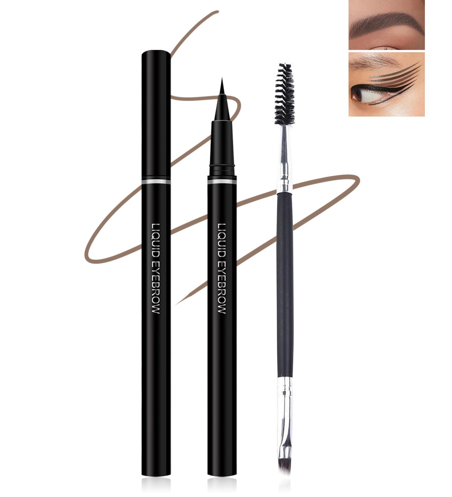 Eyebrow Pencil Grayish Brown Brow Pencil with Ultra-Fine 0.01mm Brush-Tip Multifunctional Liquid Eyeliner & Eyebrow Pen Waterproof Sweat-Proof Long-lasting Quick Drying with Brow Tool & Brush-01# #01 Grayish Brown - Buy Online on GoSupps.com
