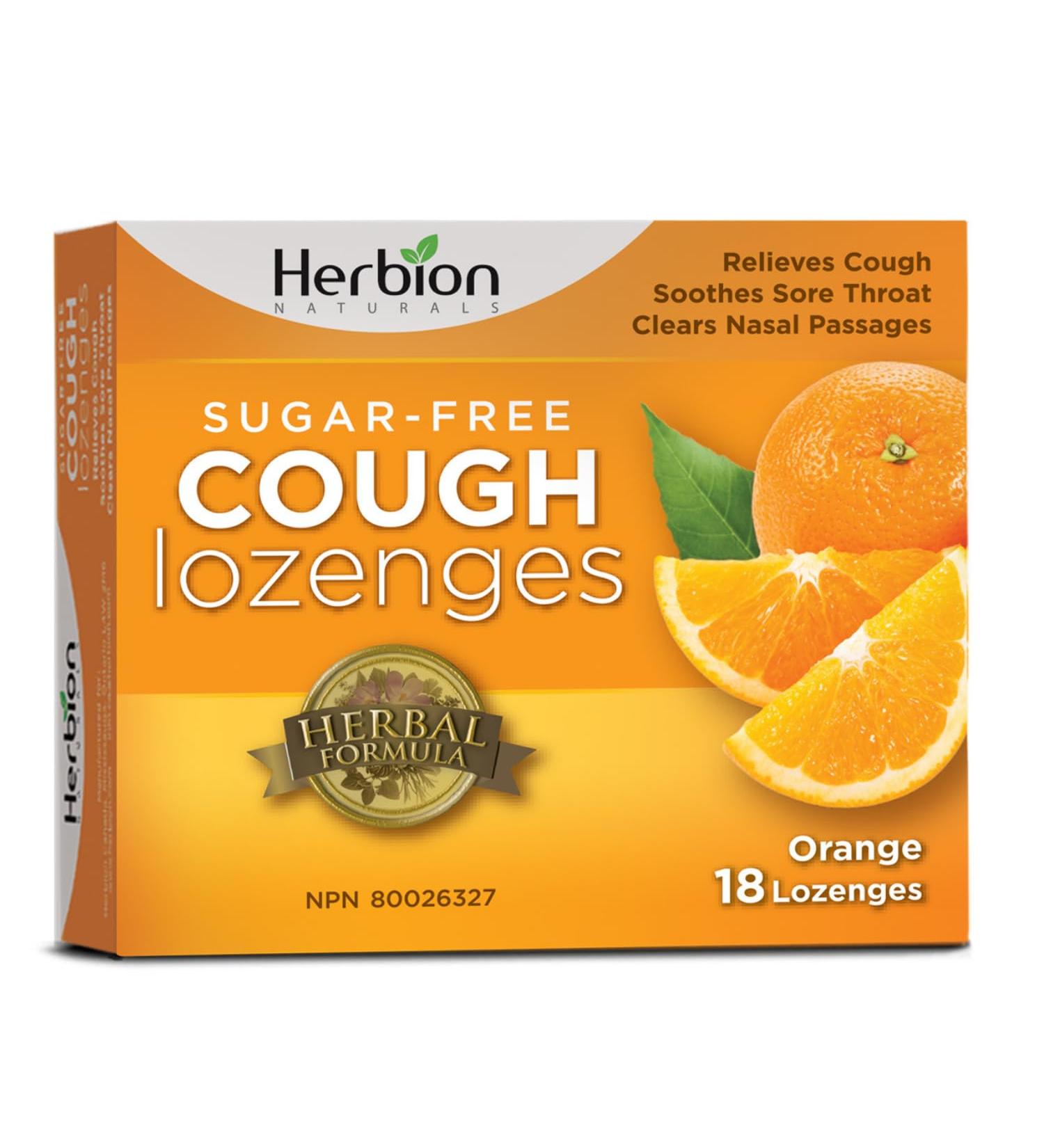 HERBION Sugar Free Loz Orange - 18 CT | Sugar-Free Herbal Cough Drops for International Shipping - Buy Online on GoSupps.com