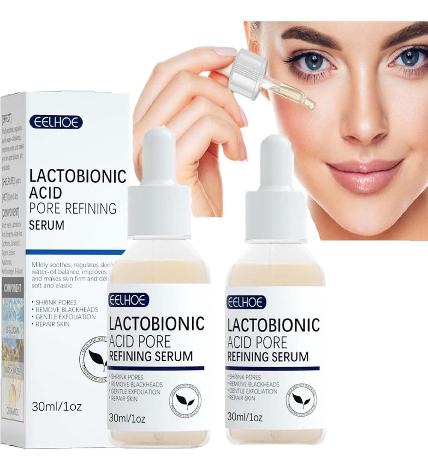 Lactobionic Acid Pore Refining Serum Lactobionic Acid Pore Contraction Face Serum Lactobionic Acid Pore Shrink Face Serum (2pcs) - Buy Online on GoSupps.com