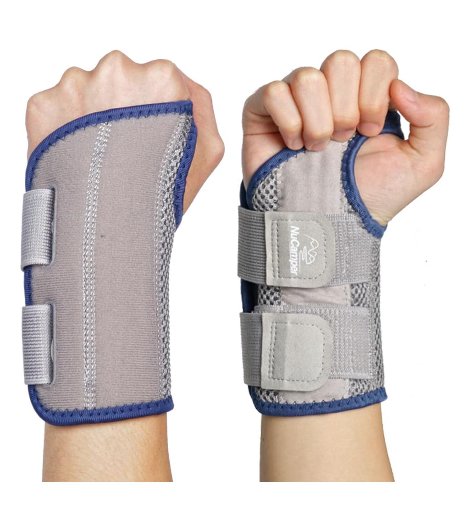 Nucamper Breathable Wristwear Band - Adjustable Gray-Marine Wrist Support for Arthritis Tendinitis & Sprains Unisex L/XL Right Hand - Buy Online on GoSupps.com