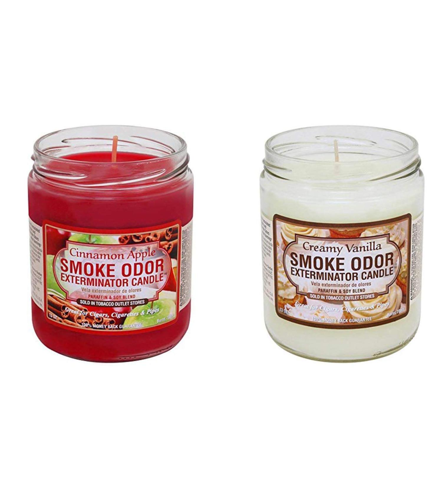 Smoke Odor Exterminator 13 Oz Candle Combo - Cinnamon Apple & Creamy Vanilla for Home Freshness - Buy Online on GoSupps.com