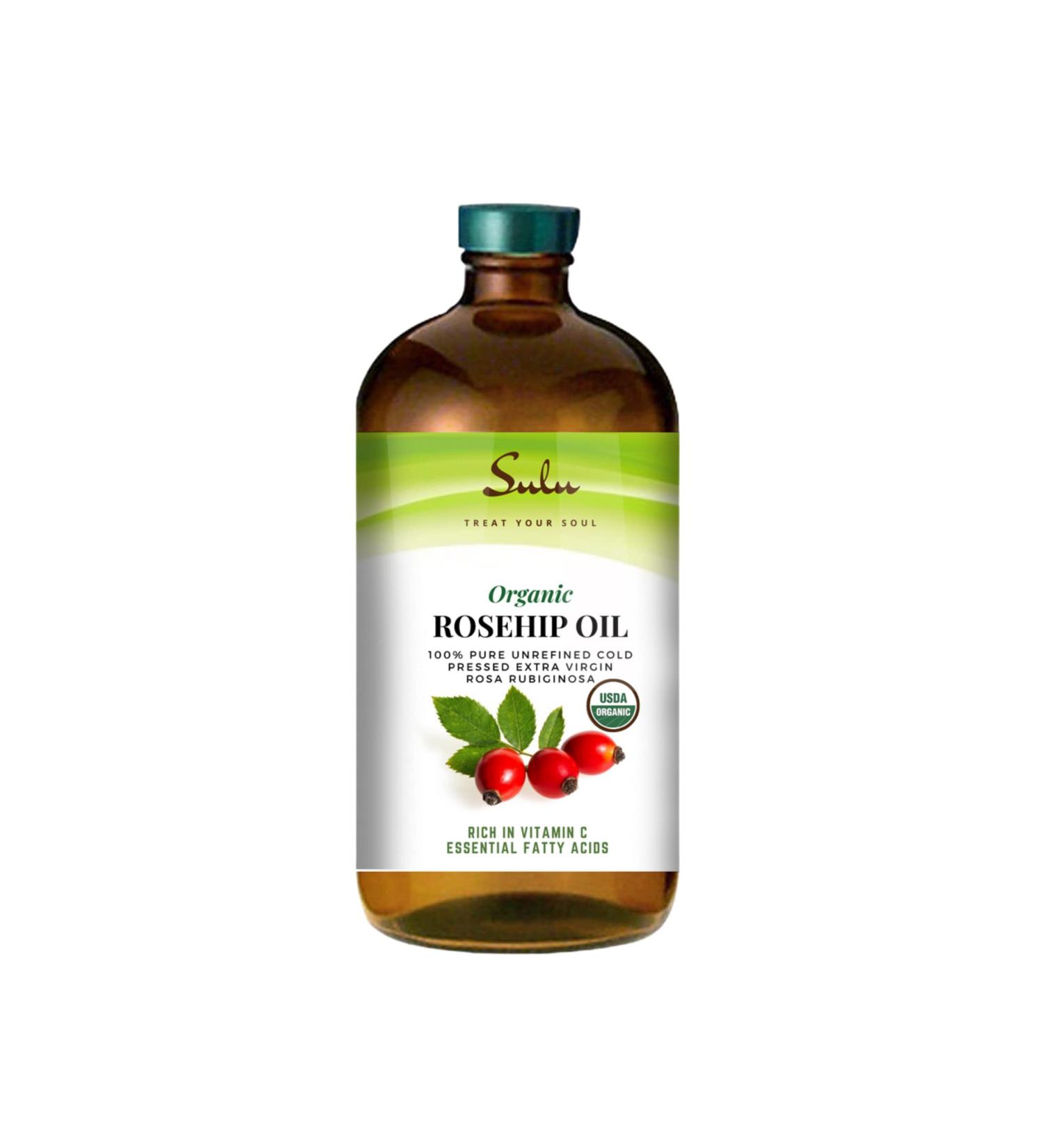 Buy Sulu Organics 100% Pure Organic Unrefined Cold Pressed Rosehip Oil - Rosa Rubiginosa (8 fl. oz) | International Shipping - Buy Online on GoSupps.com