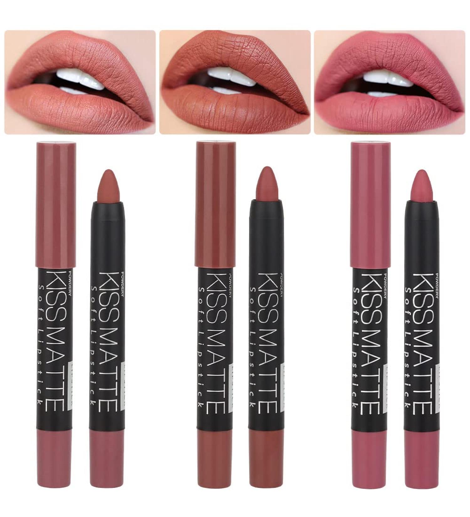 3 Colors Moisture Smooth Longwear Lipstick Set - Matte Lip Crayon Pack for Makeup Collection - Buy Online on GoSupps.com