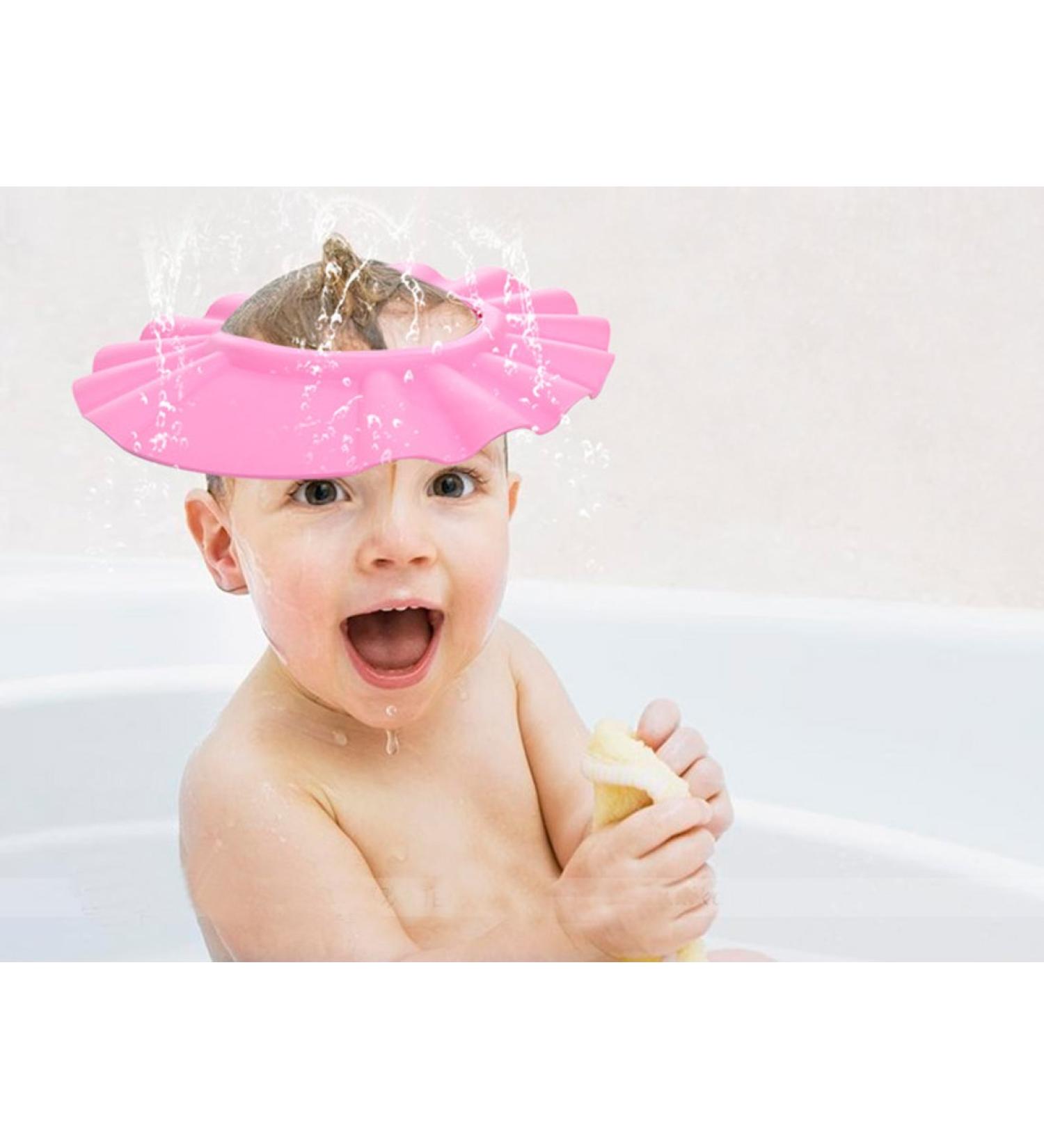 Adjustable Baby Shower Cap Hat - Resizable Shampoo Shield for Kids + Free Keychain | International Shipping - Buy Online on GoSupps.com