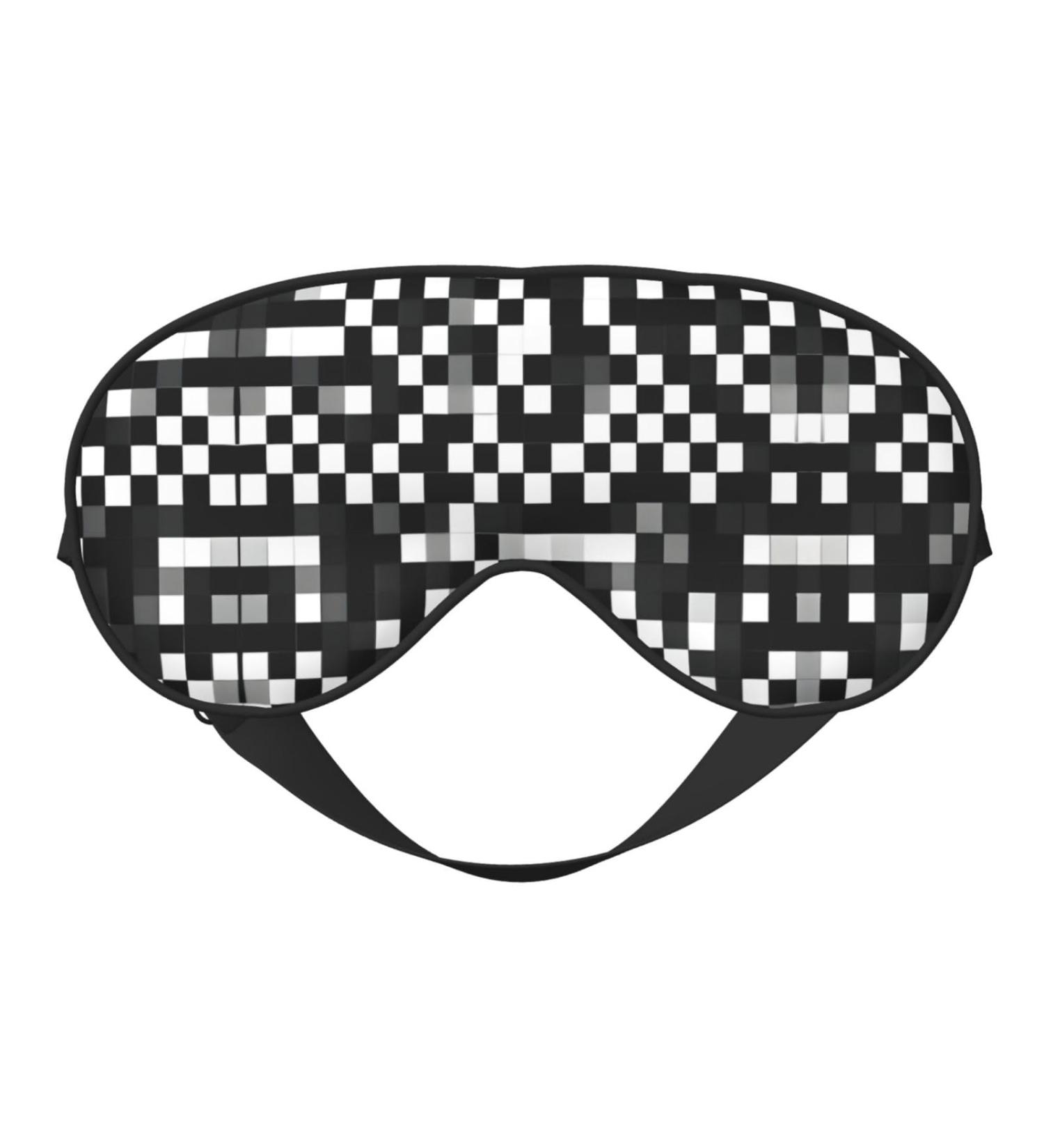 SSIMOO Black & White Checkered Sleep Mask - Adjustable Breathable Eye Mask for Comfortable Sleep | International Shipping - Buy Online on GoSupps.com