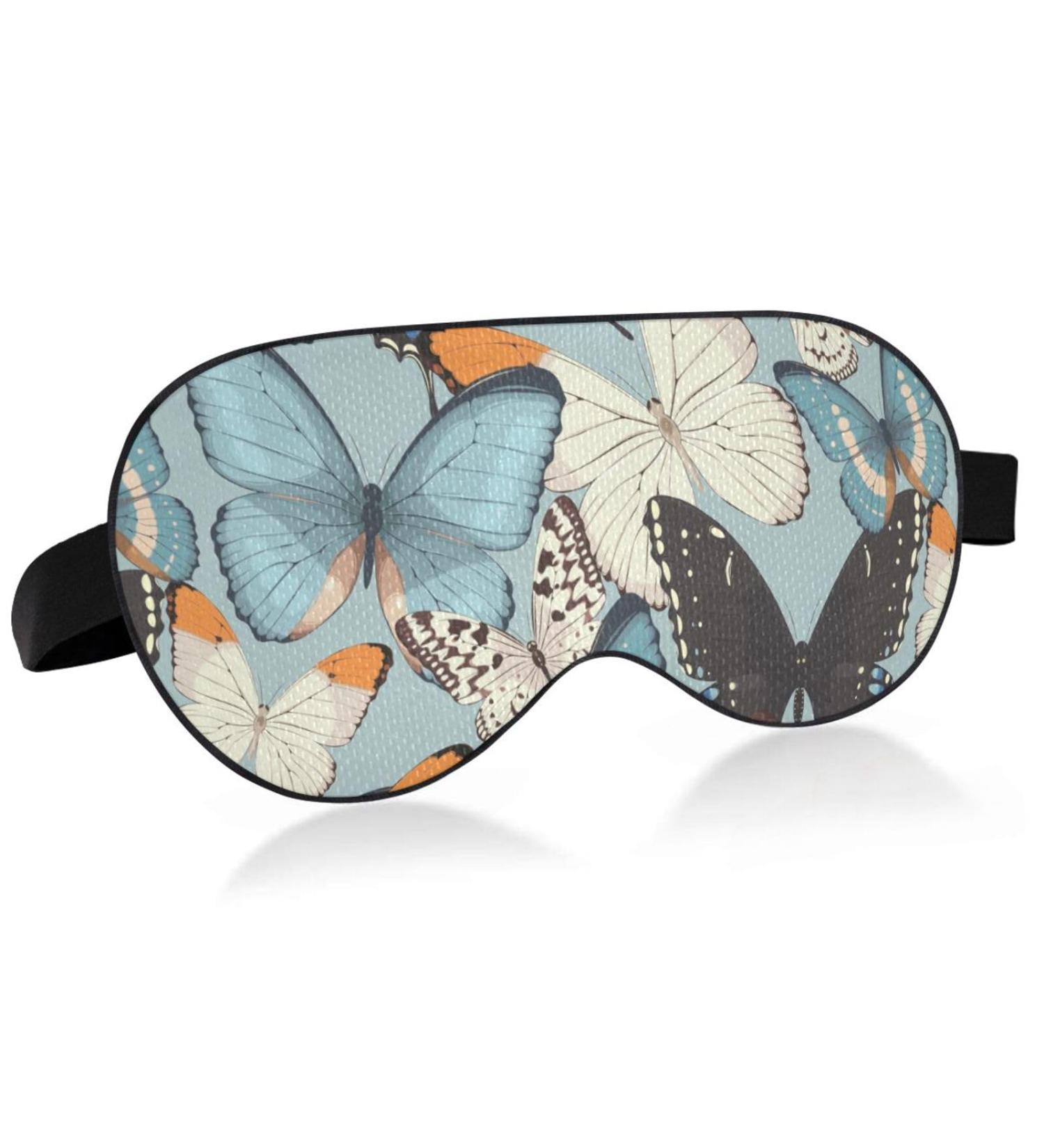 Unisex Haskirky Light Blocking Eye Mask for Travel, Yoga, Meditation - Retro Blue - Buy Online on GoSupps.com