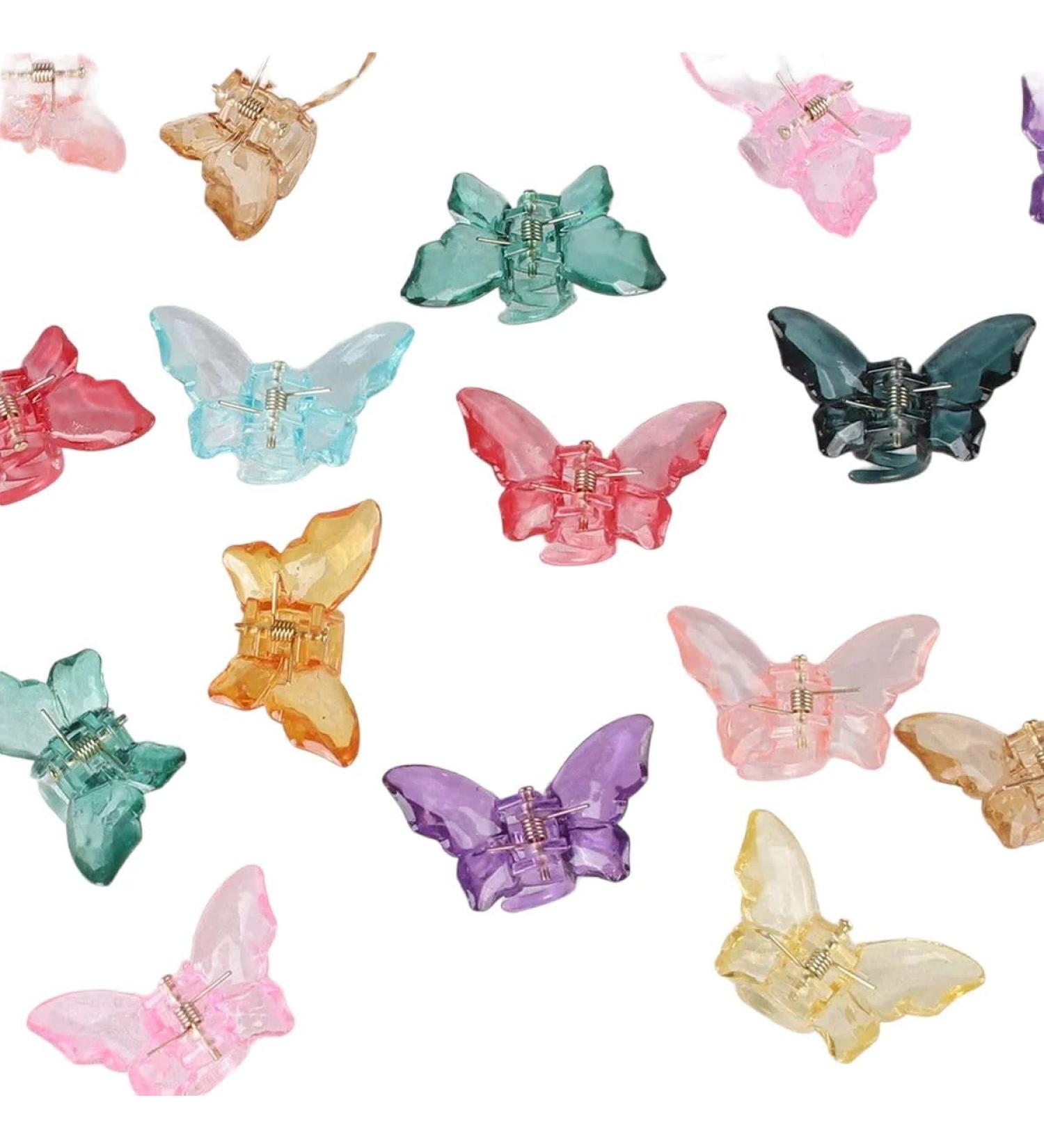 New 2025 2Pcs Crystal Butterfly Small Hair Claw Clips Women New For Fashion Cute Transparent Candy Hair Clamps Crab Barrettes Hair Accessories Jewelry Fashion Accessories Creative Gift - Buy Online on GoSupps.com