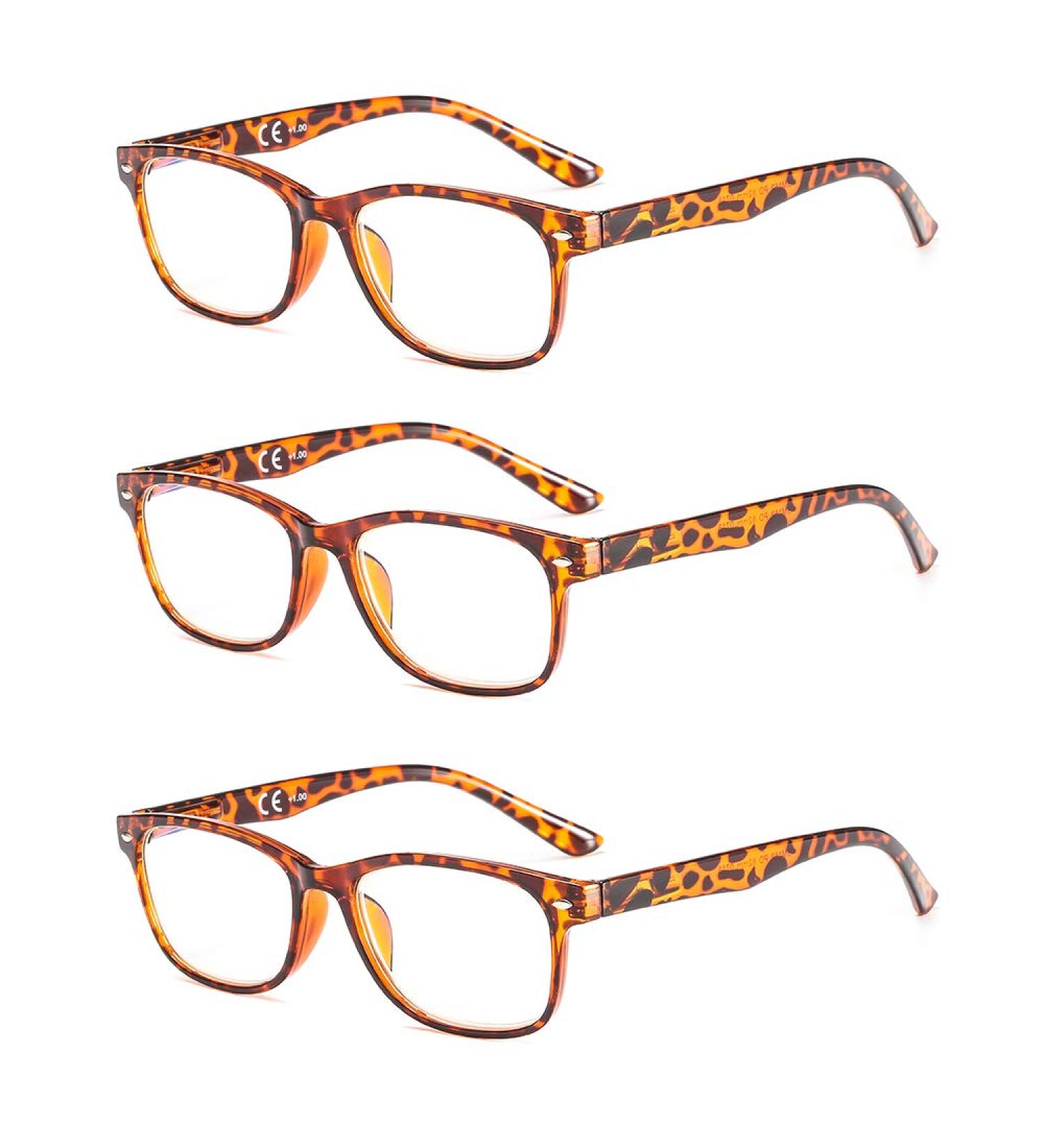 Suertree 3 Pack Reading Glasses for Men & Women - Anti Blue Light 3.5X Diopter Brown Eye Protection for Screen Use - Buy Online on GoSupps.com