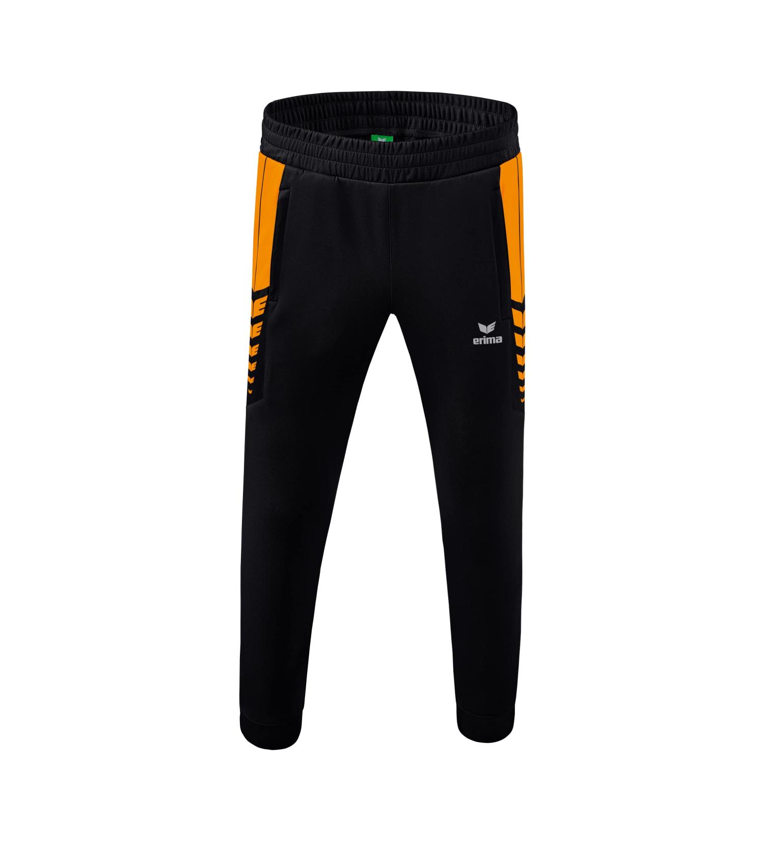 Erima Men's Training Pants - Six Wings Functional XL in Black/New Orange | International Shipping Available - Buy Online on GoSupps.com
