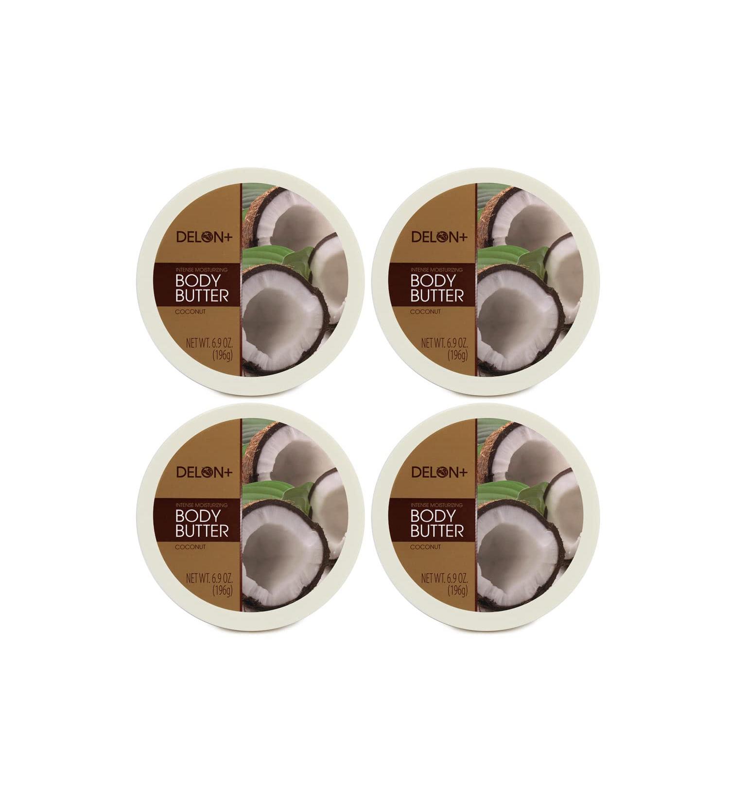 DELON Intense Moisturizing Body Butter 6.9 Oz (Coconut) 4-Pack - 27.6 Oz Total - Buy Online on GoSupps.com