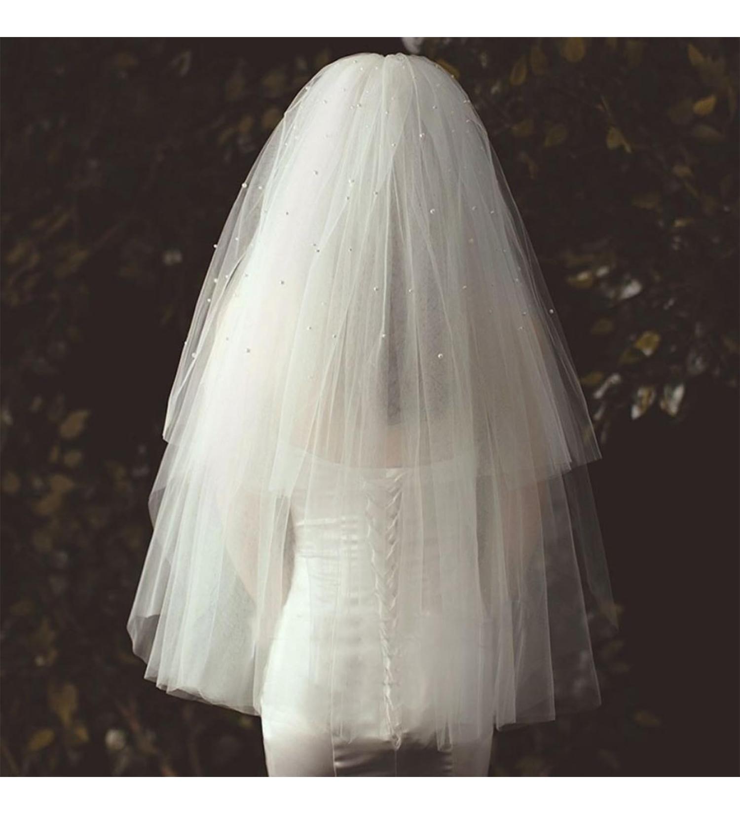 Umimiss Bridal Veil White Pearl Hair Clip-Bride To Be Bridal Pearl Veil Hen Party Veil Bride To Be Decorations Bachelorette Party Accessories Bride Headband And Veil Bride To Be Headband Wedding Veil - Buy Online on GoSupps.com