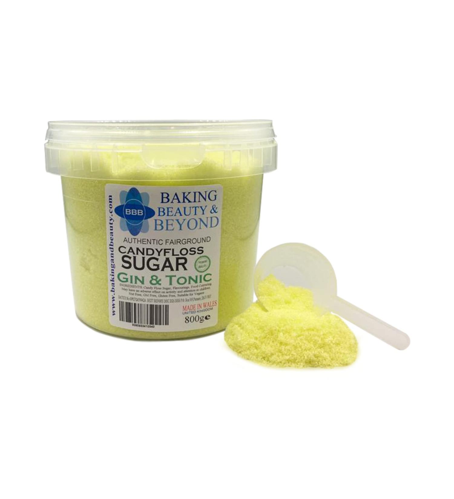 Baking Beauty and Beyond Premium Gin & Tonic Floss Sugar 800g - Natural Ingredients for Perfect Cotton Candy - Bulk Floss Sugar for Every Occasion - Buy Online on GoSupps.com