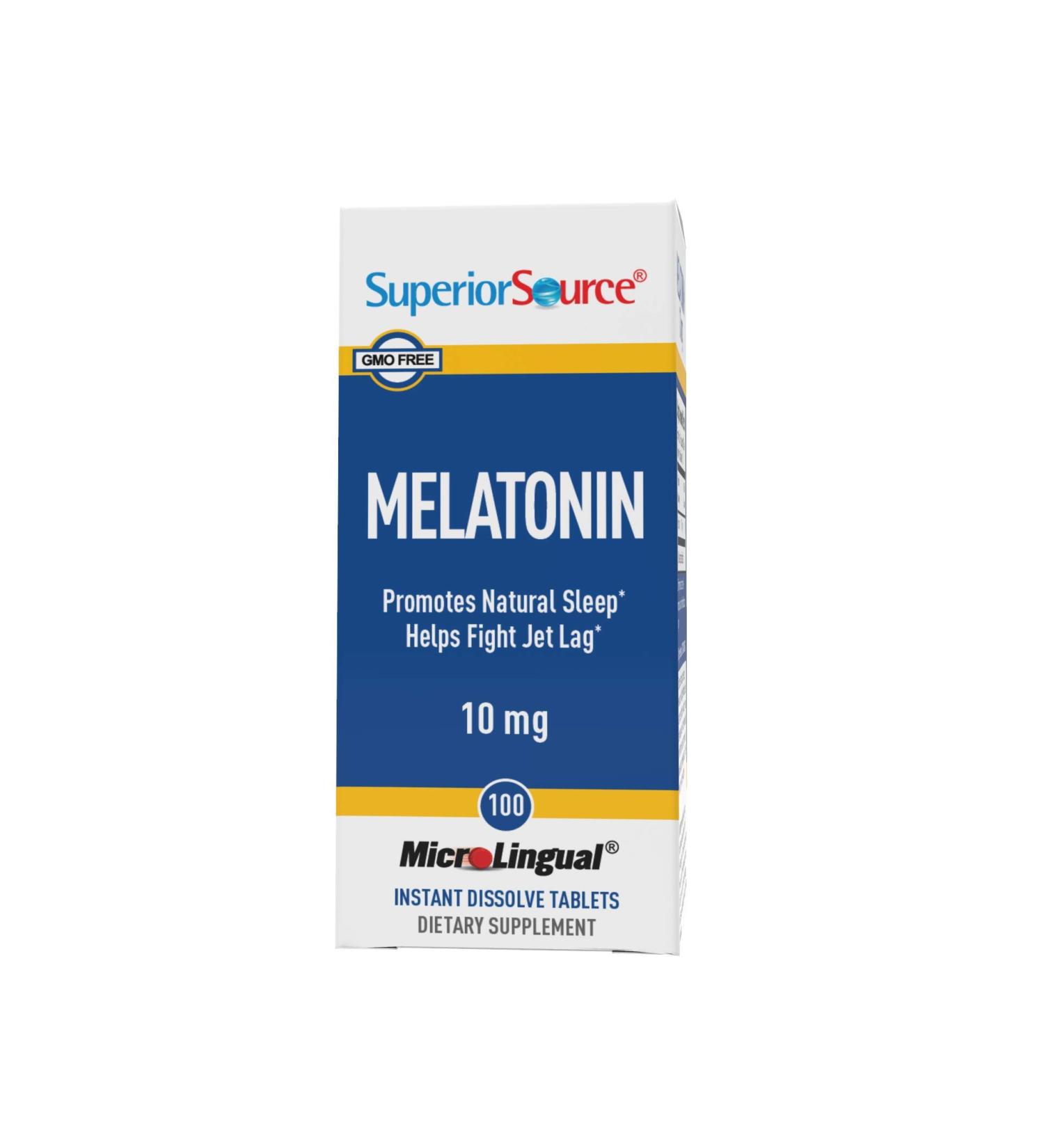 Superior Source Melatonin 10 mg - 100 MicroLingual Instant Dissolve Tablets for Sleep Support - Buy Online on GoSupps.com