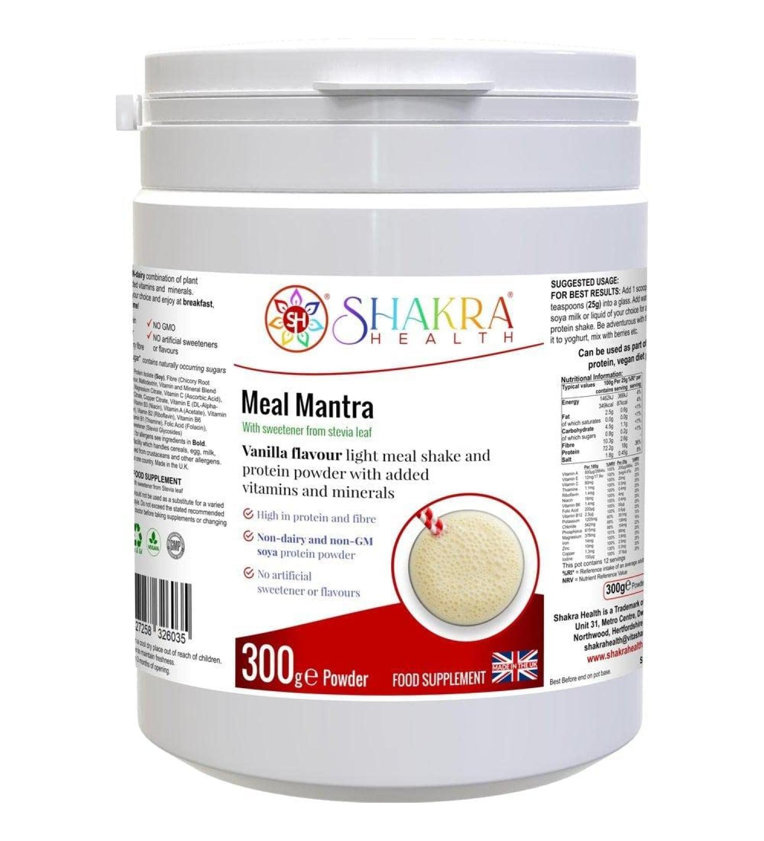 Meal Mantra Vanilla Vegan Isolate Protein Workout Powder Drink for Gym & Training. Build Muscle & Get Toned | Spiritually Aligned Supplements. Shakra Health - Buy Online on GoSupps.com