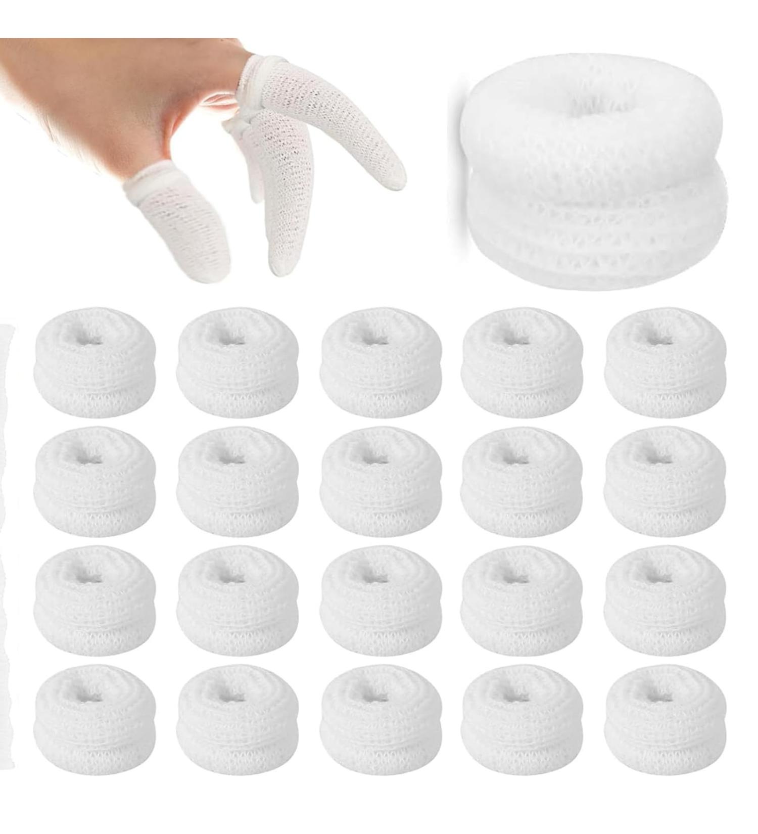 20 Pcs White Finger Bandages Tubular Finger Cots for Kitchen & Work Protection - Buy Online on GoSupps.com