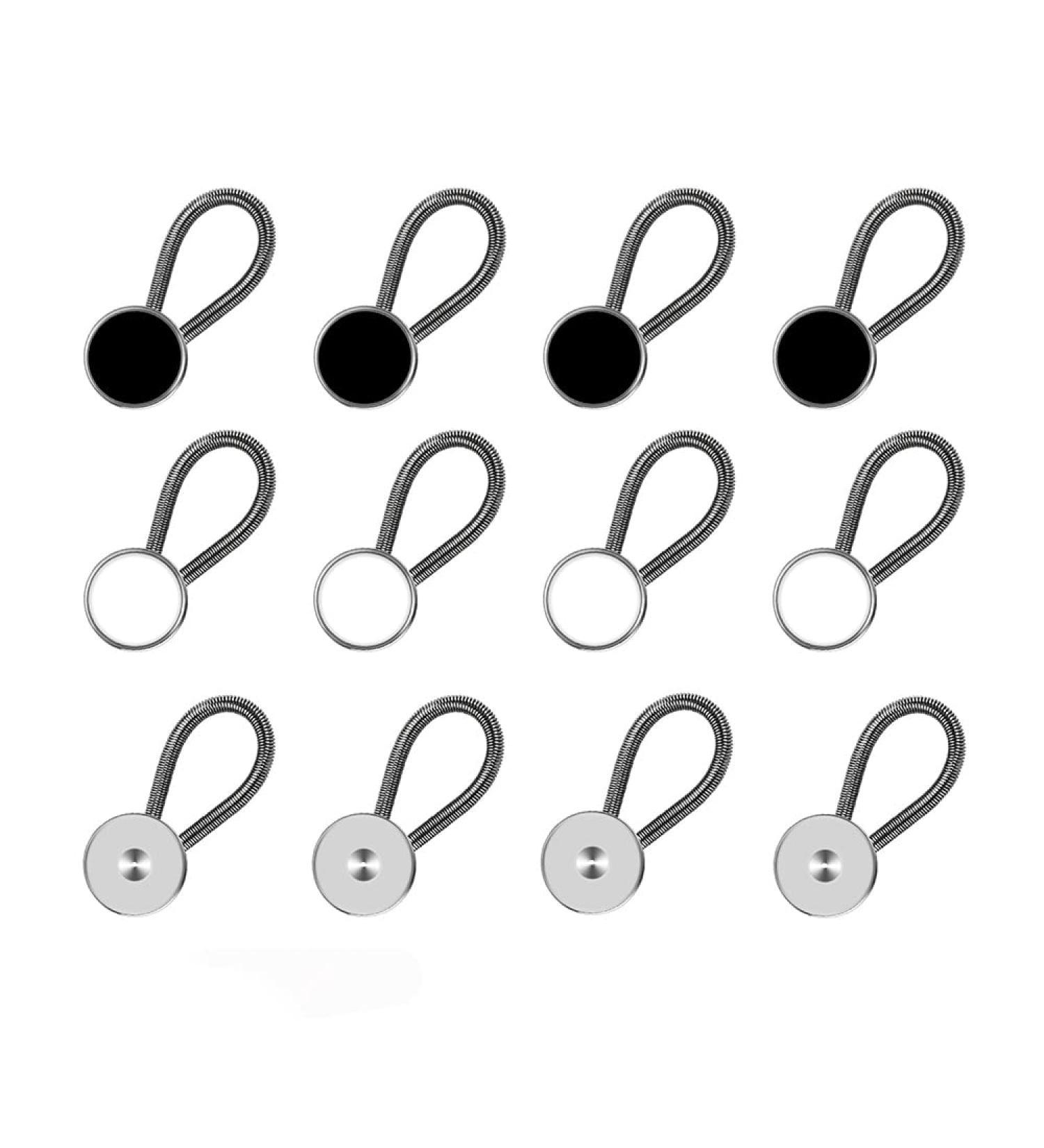 12pcs Collar Extenders - Comfy & Premium Invisible Neck Extender - Adds 1 inch Instantly for Mens Dress Shirts, Suits, Trousers, Coats - Black, White, Silver - Buy Online on GoSupps.com