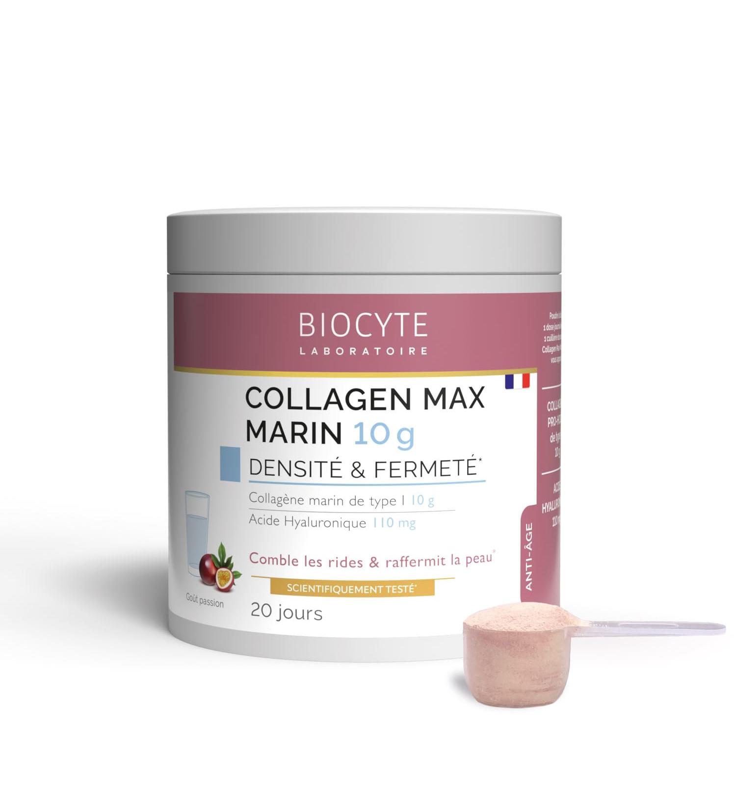 BIOCYTE Collagen Max Marin - Anti-Aging and Youth Skin Supplement - Marine Collagen and Hyaluronic Acid - 10 g - 20 Days of Use - Buy Online on GoSupps.com