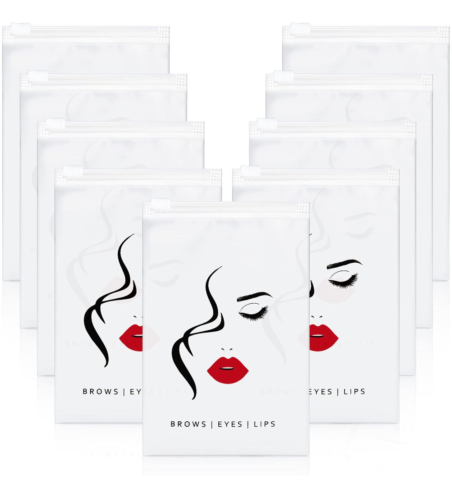 50-Piece Eyebrow Microblading Aftercare Bags - Empty Lash & Lipstick Travel Pouch for Makeup Tools (6x8 Inch) - Buy Online on GoSupps.com
